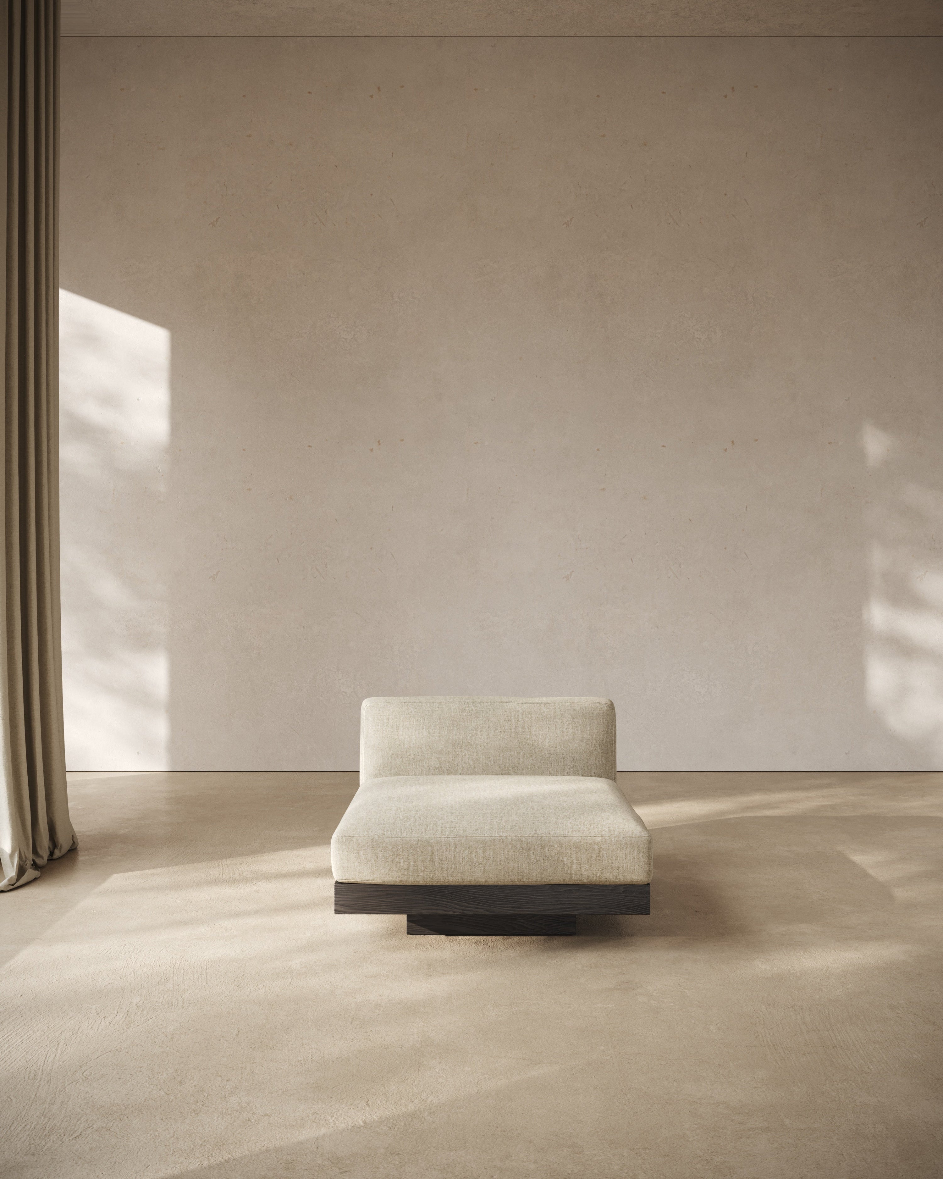 Bench One Seater incl. Cushion Indoor Bone – Black Rudolph