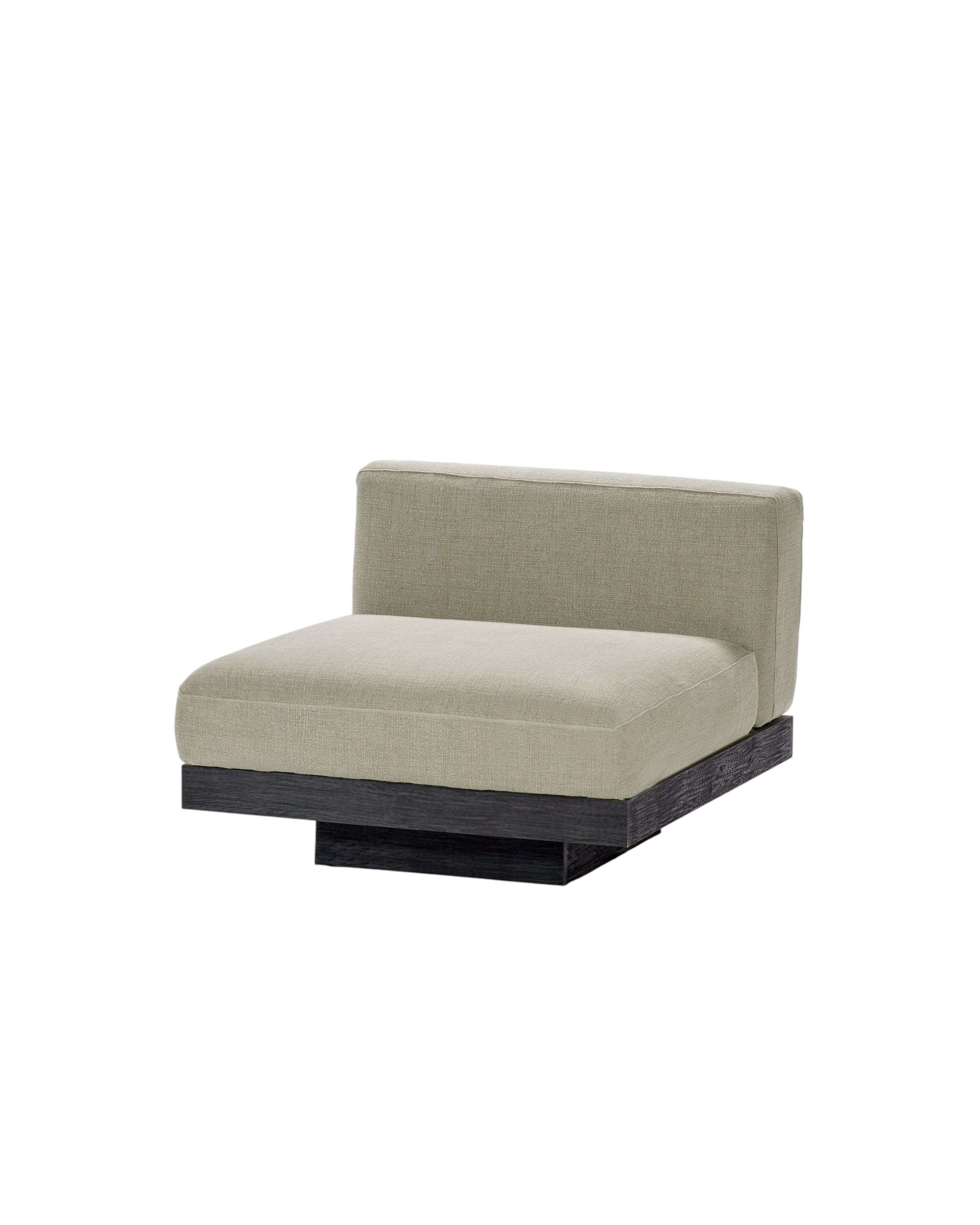 Bench One Seater incl. Cushion Indoor Sand – Black Rudolph