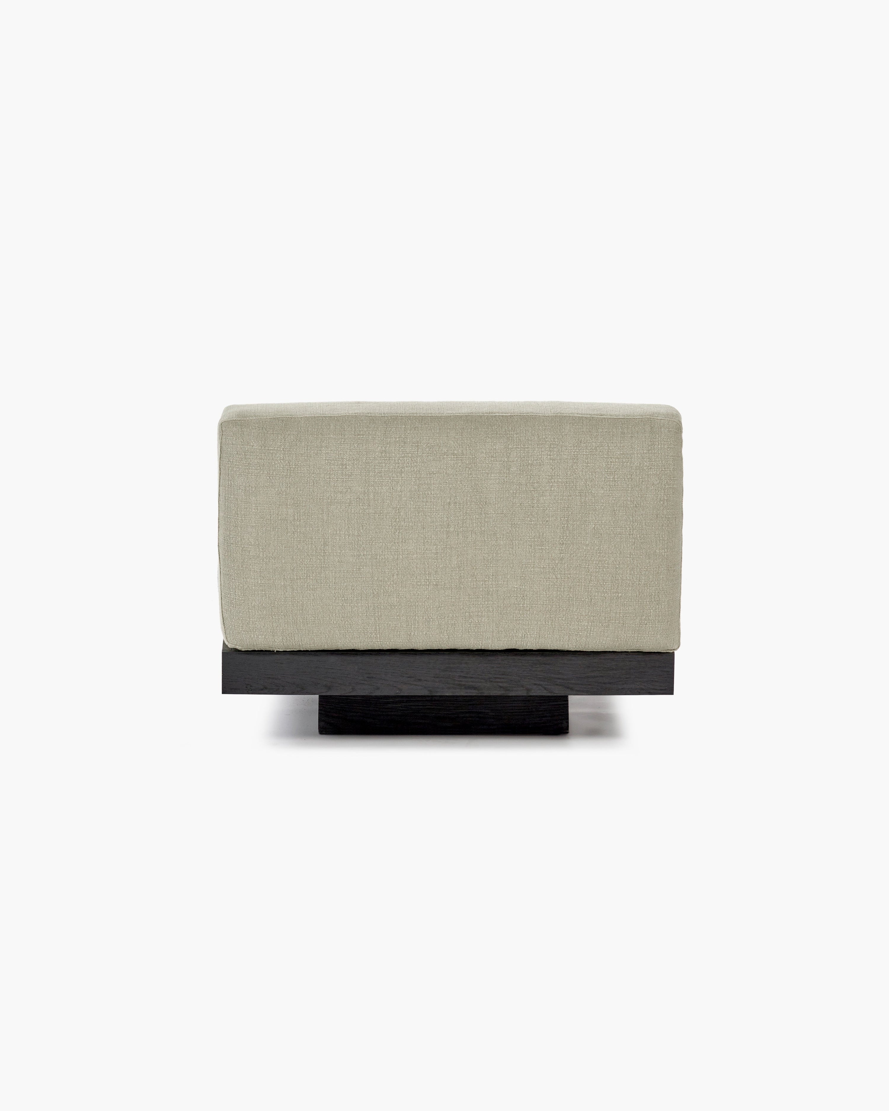 Bench One Seater incl. Cushion Indoor Sand – Black Rudolph