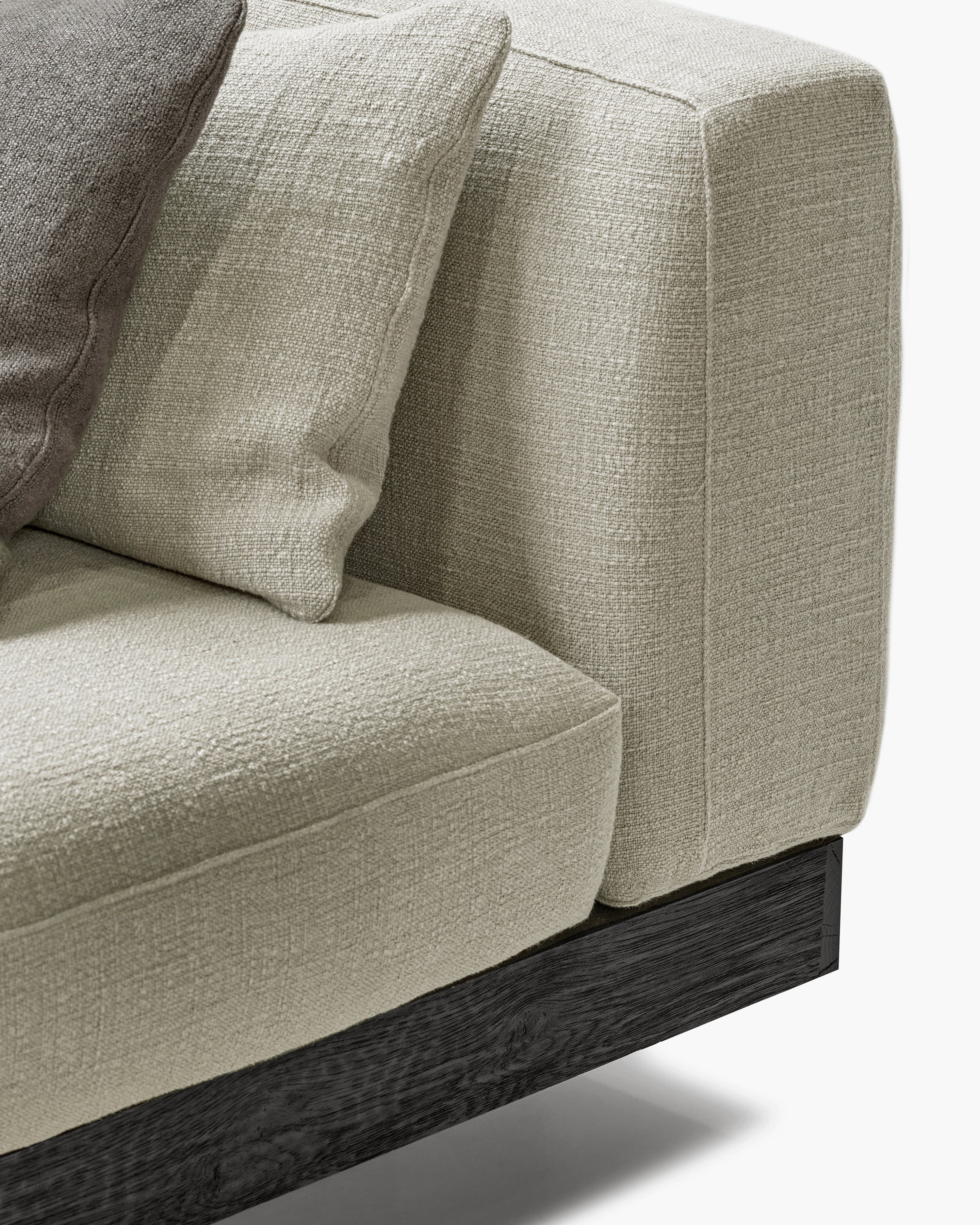 Bench One Seater incl. Cushion Indoor Sand – Black Rudolph