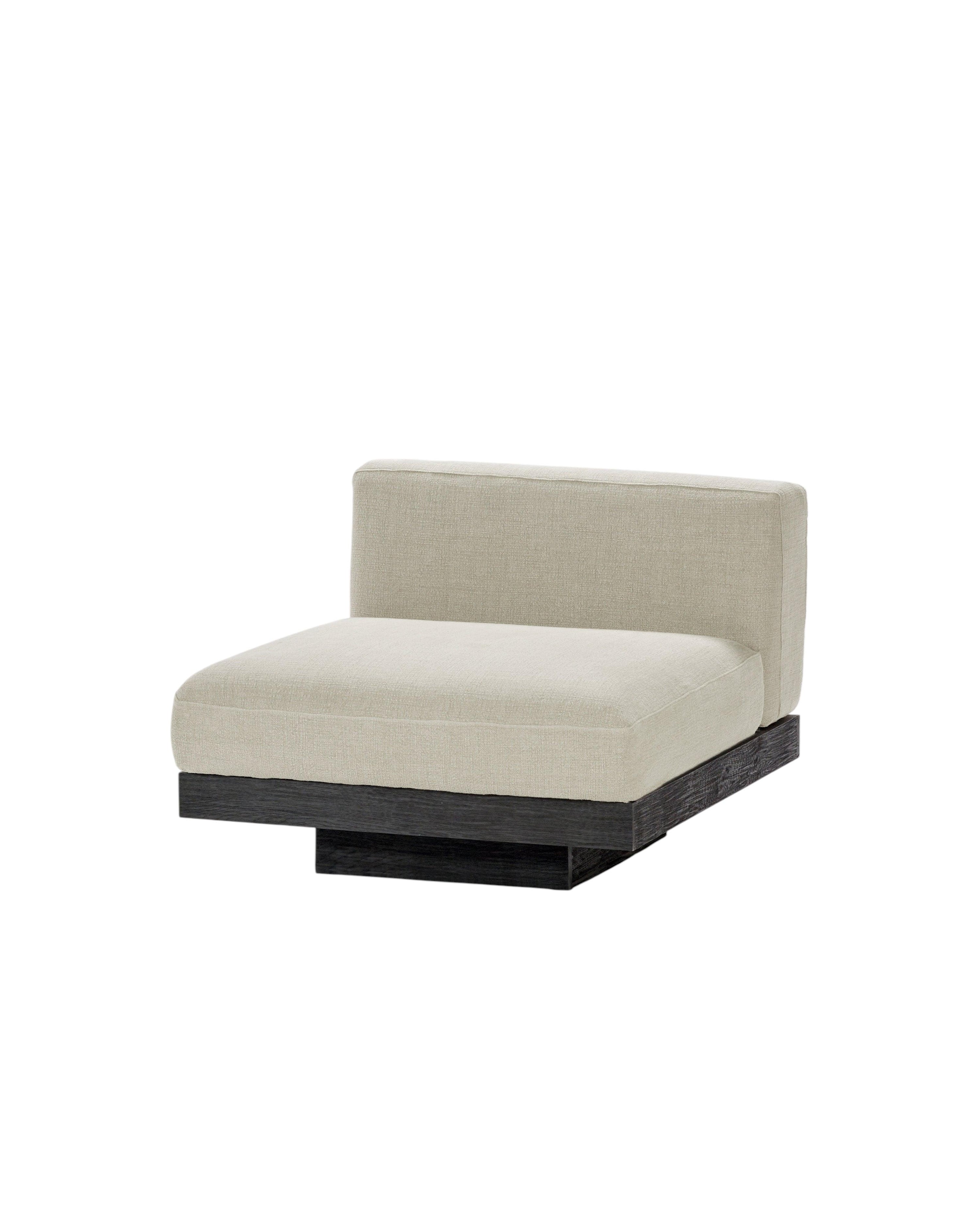 Bench One Seater incl. Cushion Indoor Beige – Black Rudolph