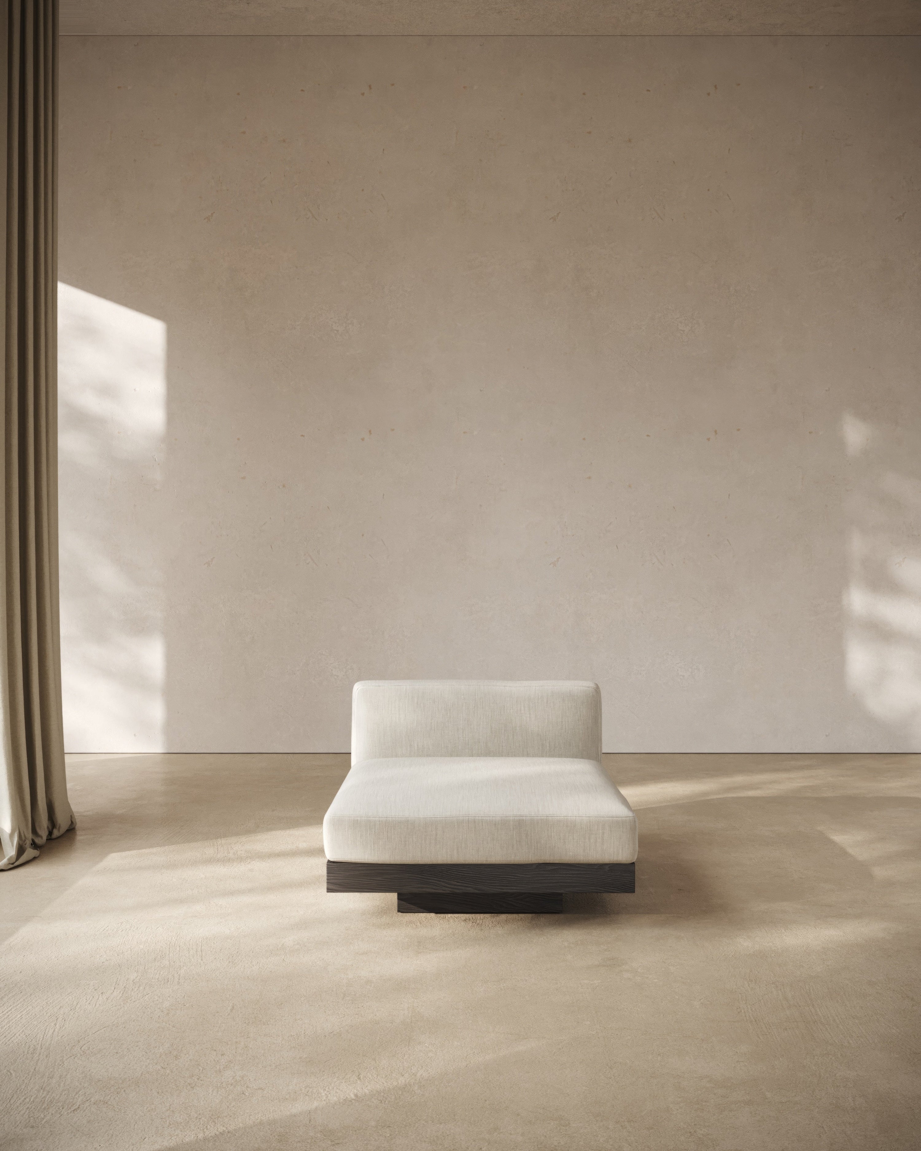 Bench One Seater incl. Cushion Indoor Beige – Black Rudolph