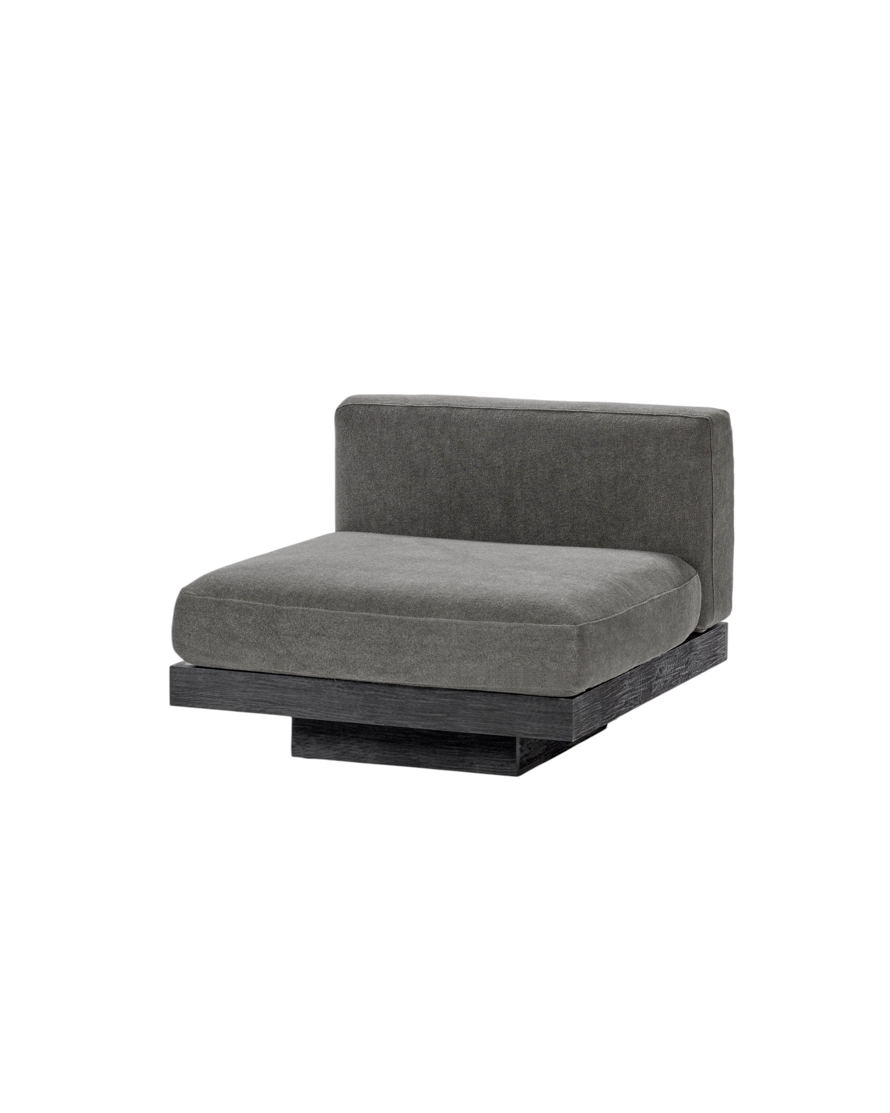 Bench One Seater incl. Cushion Indoor Smoke – Black Rudolph