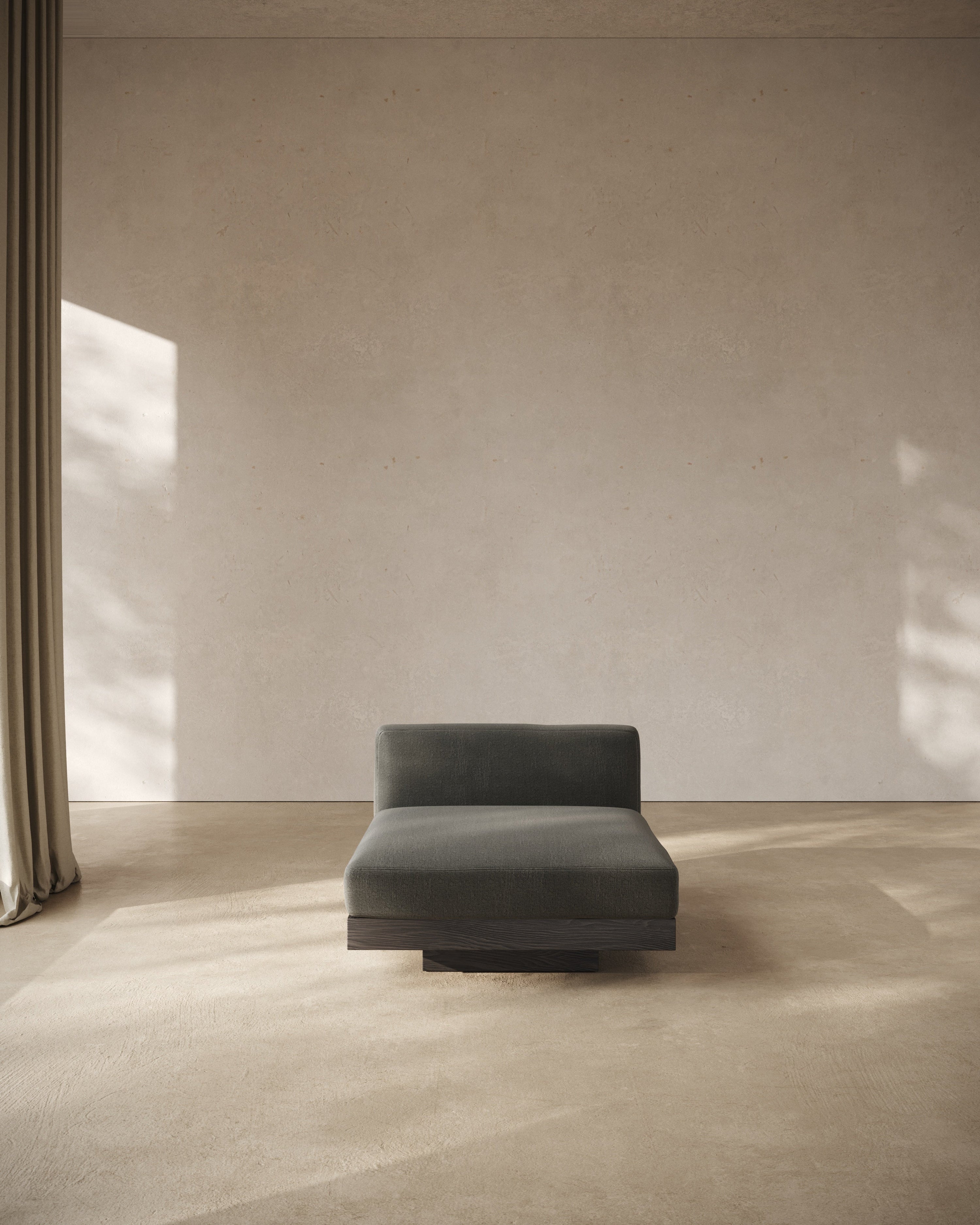 Bench One Seater incl. Cushion Indoor Smoke – Black Rudolph