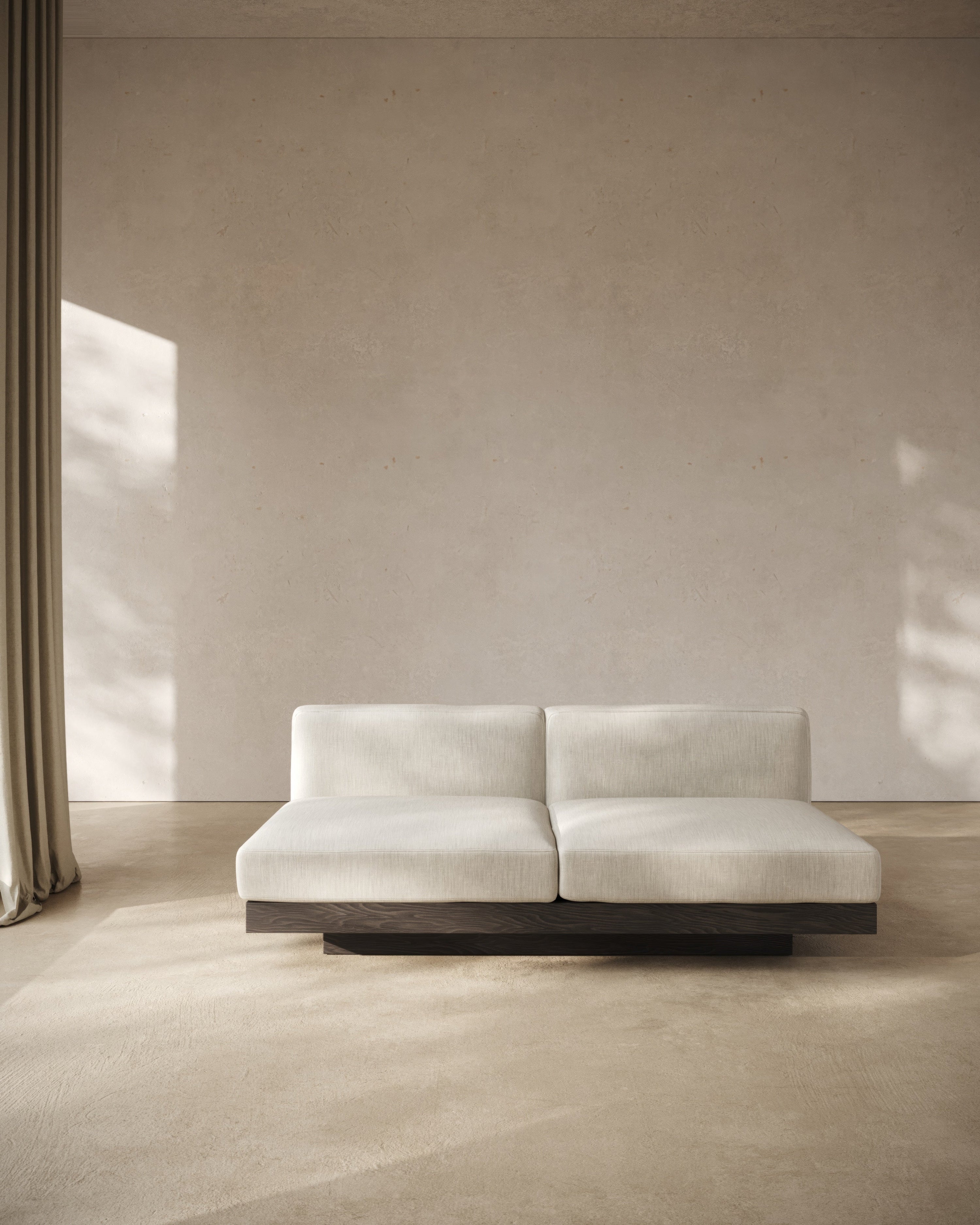 Bench Two Seater incl. Cushion Indoor Beige – Black Rudolph