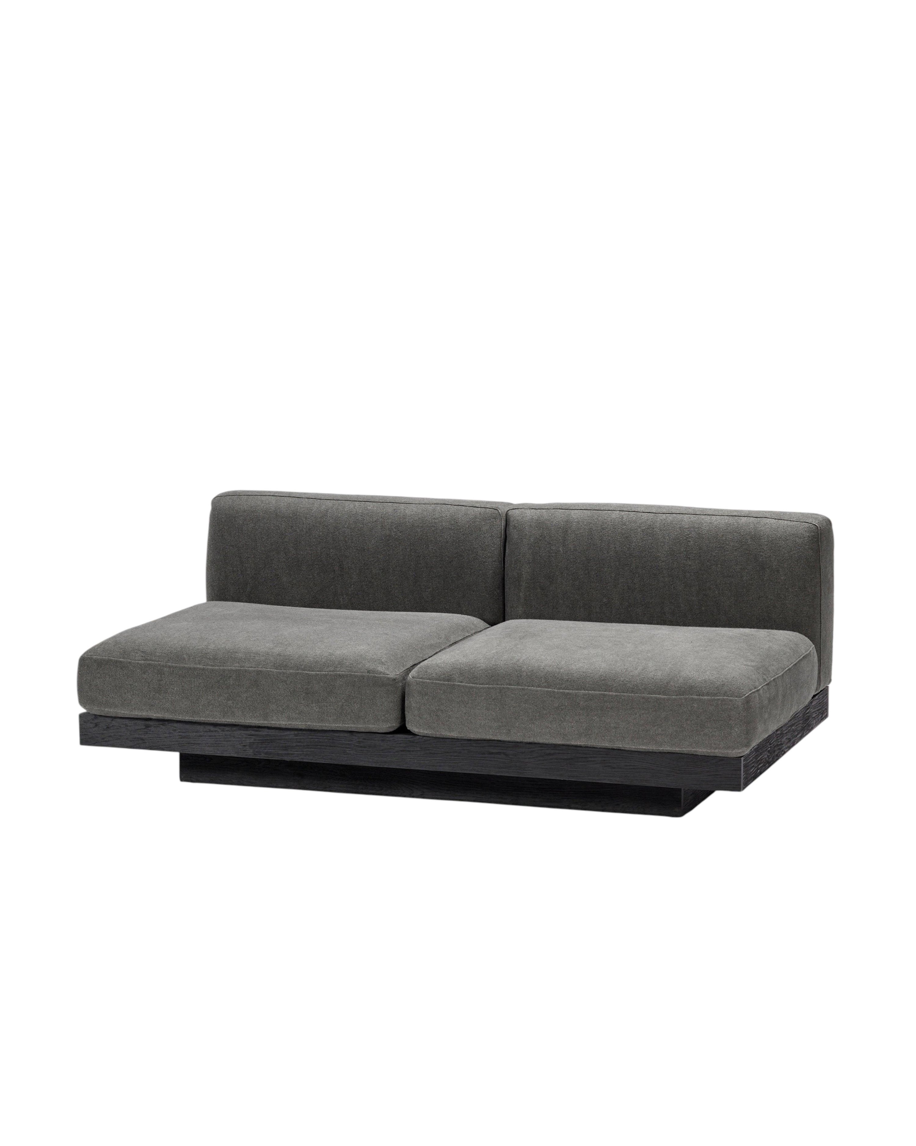 Bench Two Seater incl. Cushion Indoor Smoke – Black Rudolph