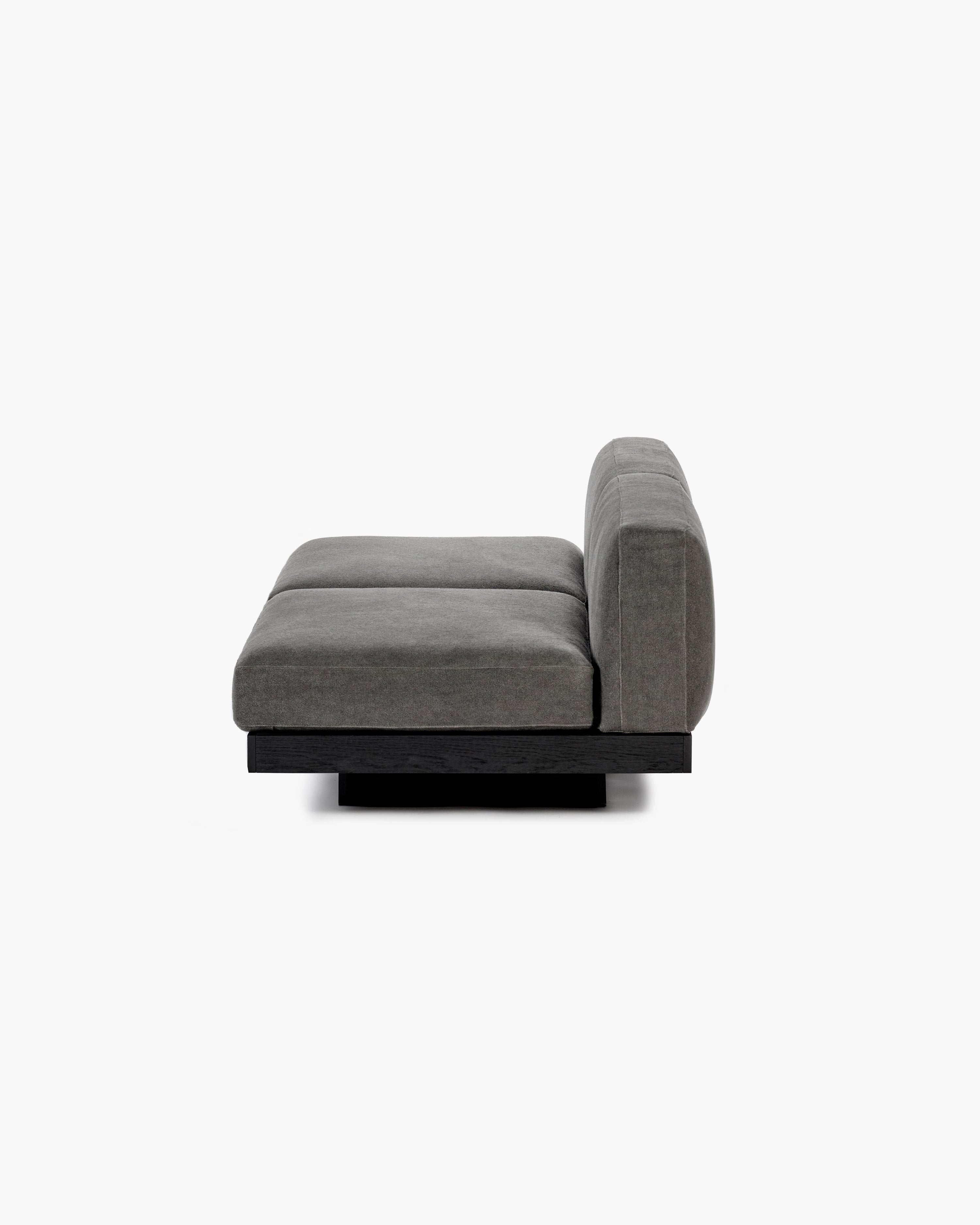Bench Two Seater incl. Cushion Indoor Smoke – Black Rudolph