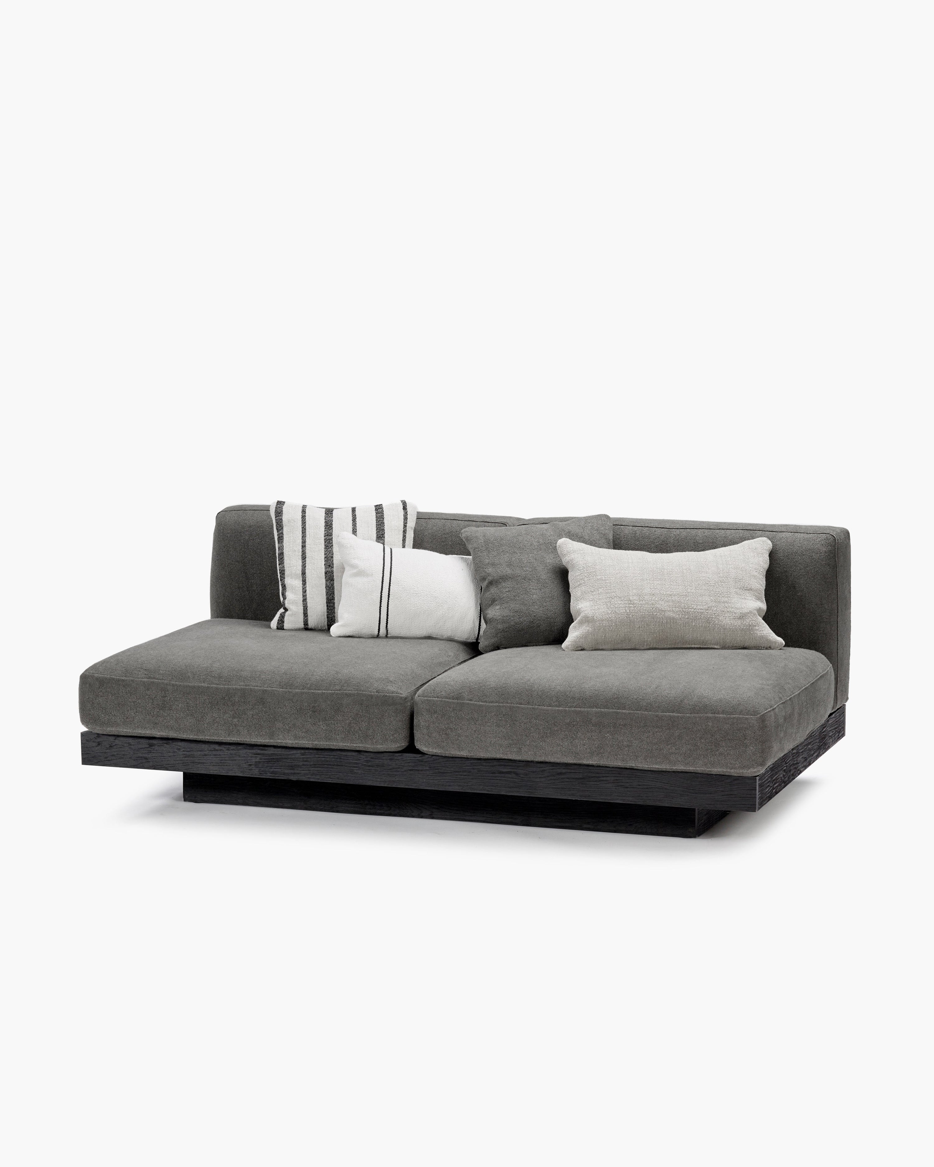 Bench Two Seater incl. Cushion Indoor Smoke – Black Rudolph