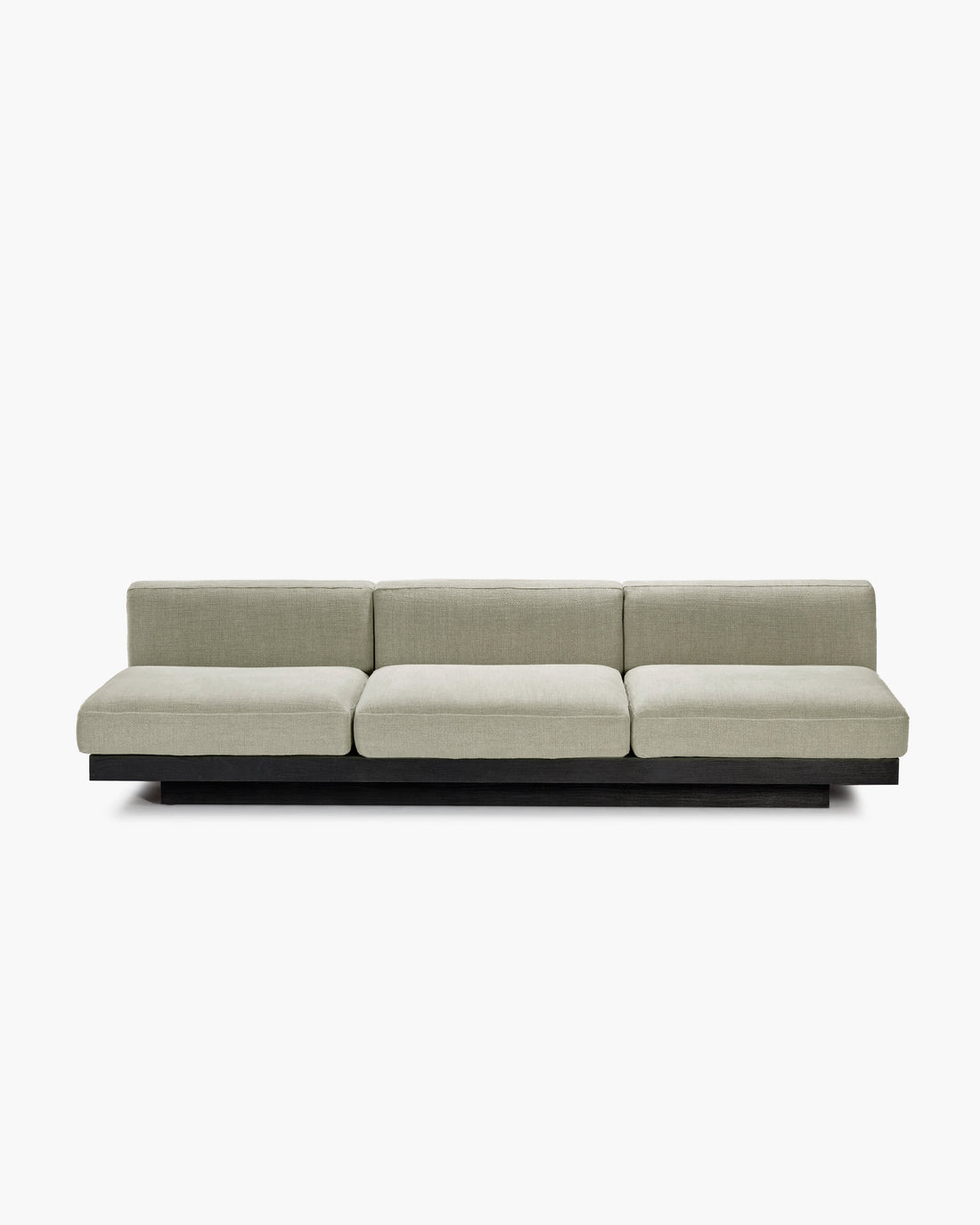 Bench Three Seater incl. Cushion Indoor Sand – Black Rudolph
