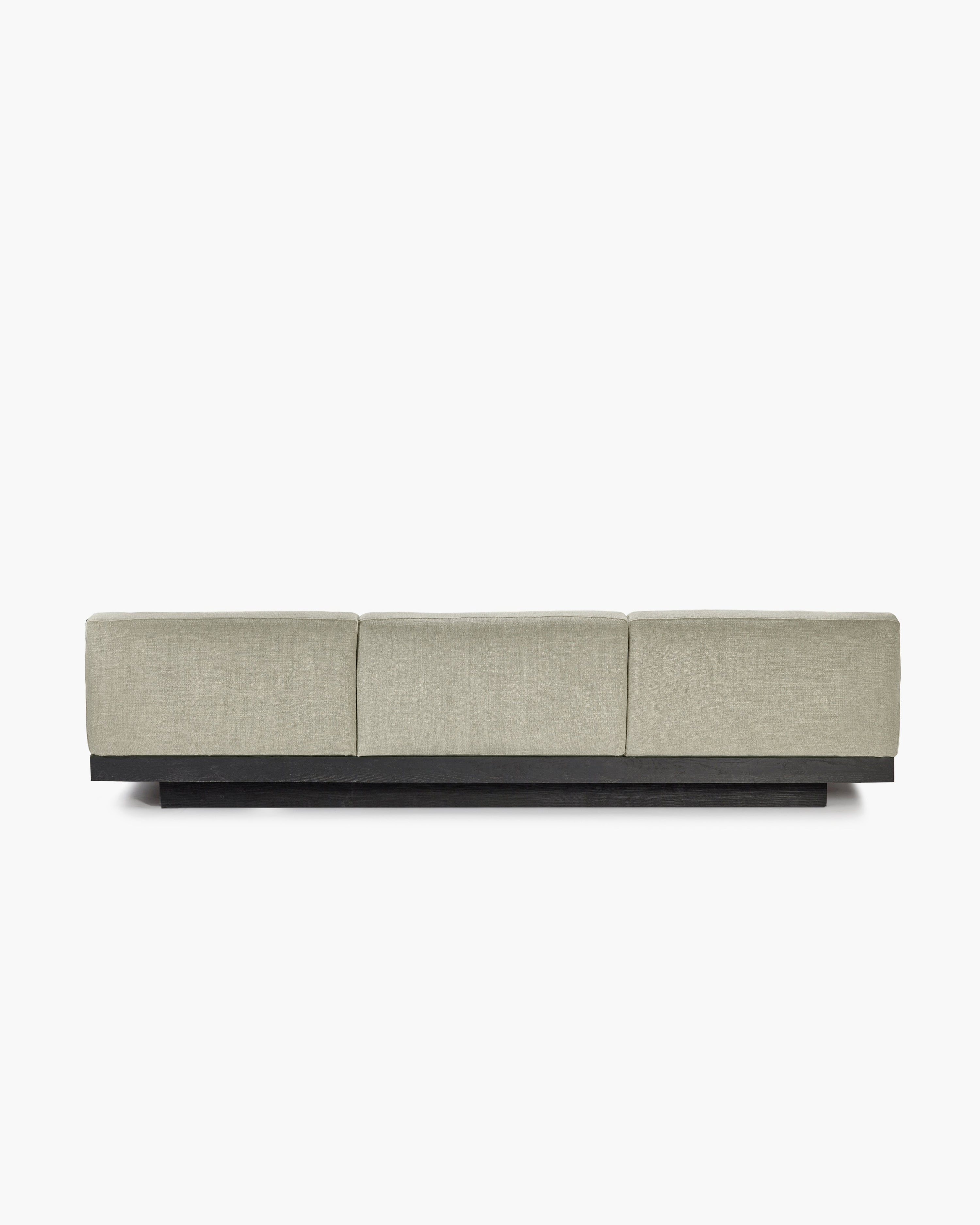 Bench Three Seater incl. Cushion Indoor Sand – Black Rudolph