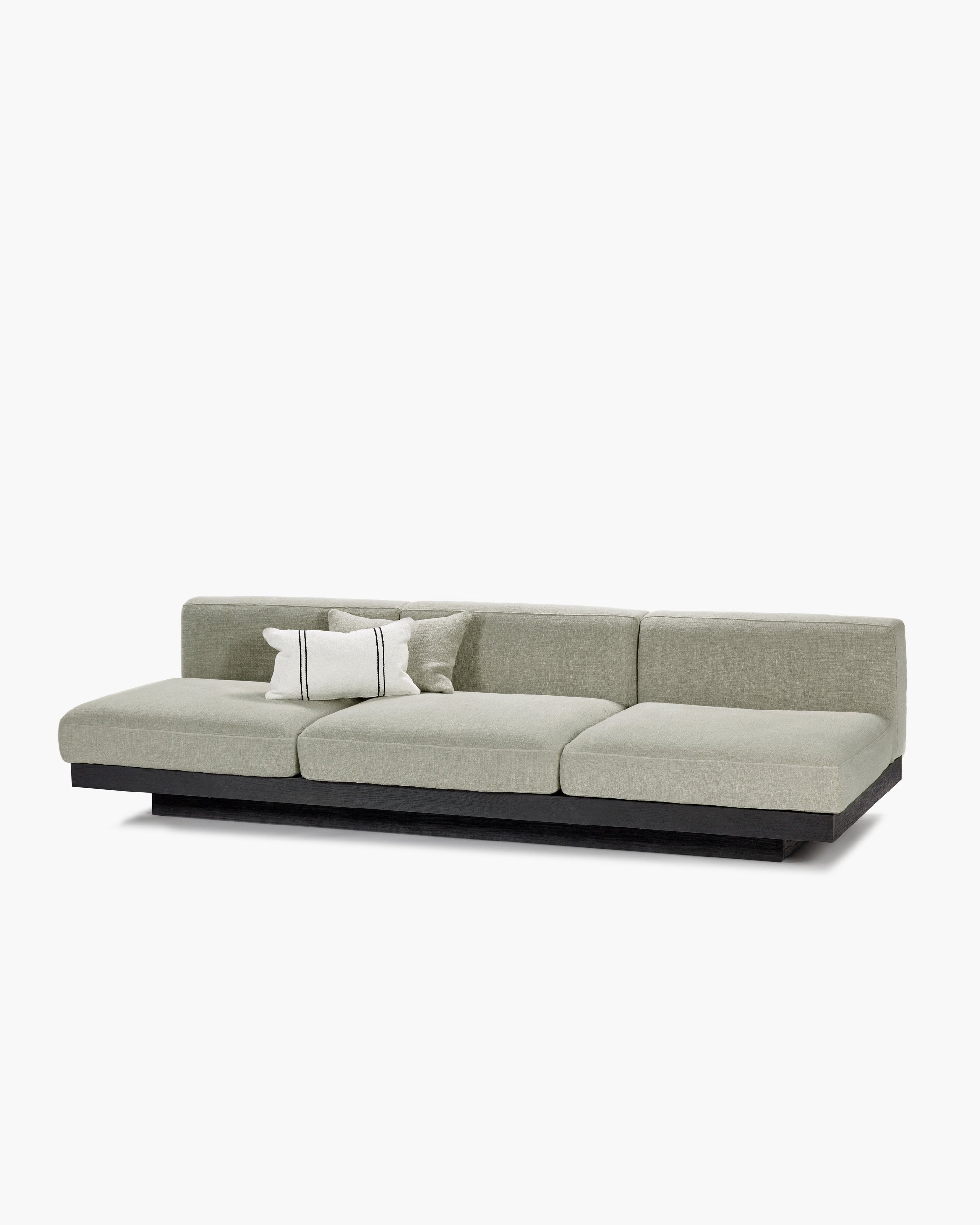 Bench Three Seater incl. Cushion Indoor Sand – Black Rudolph