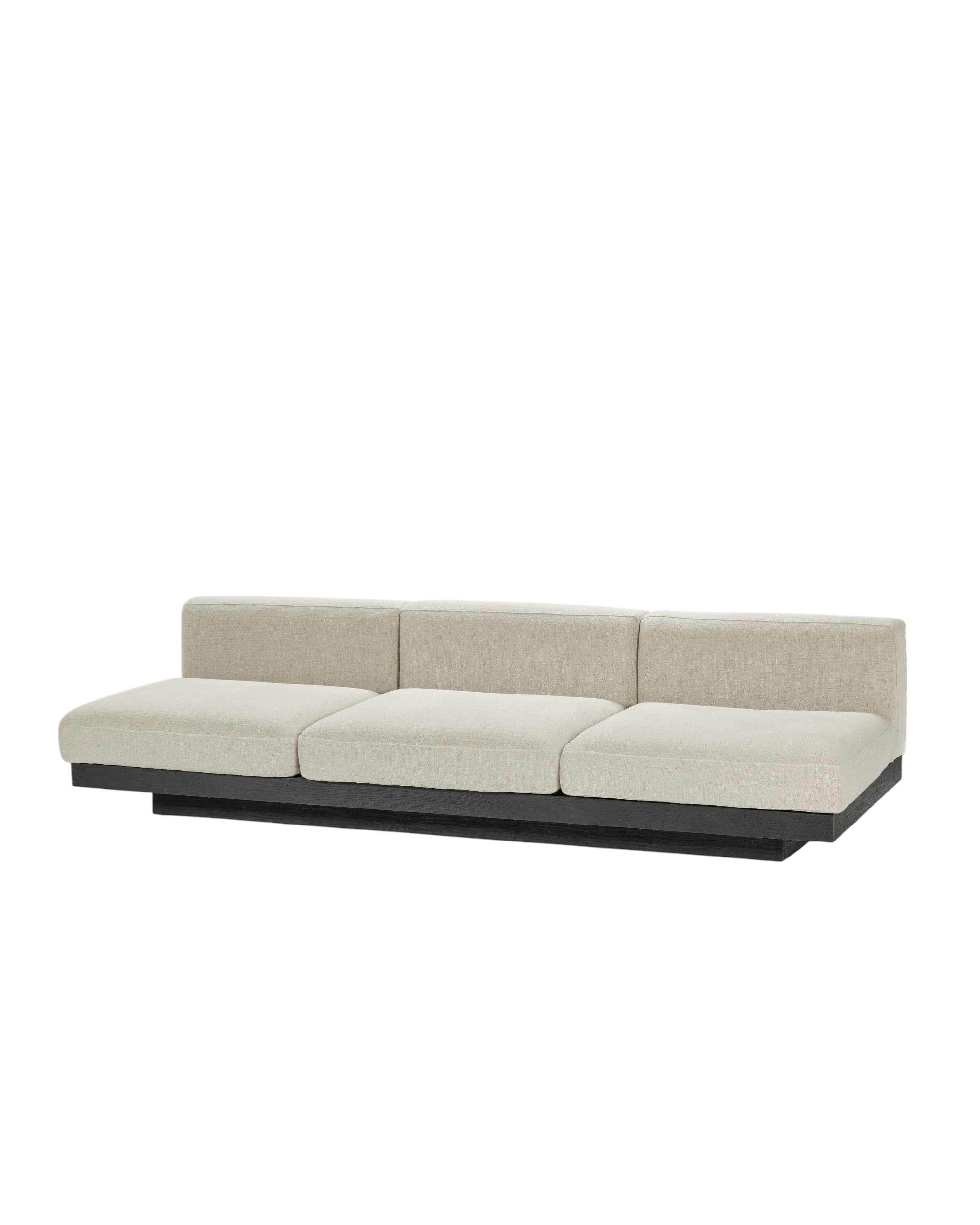Bench Three Seater incl. Cushion Indoor Beige – Black Rudolph