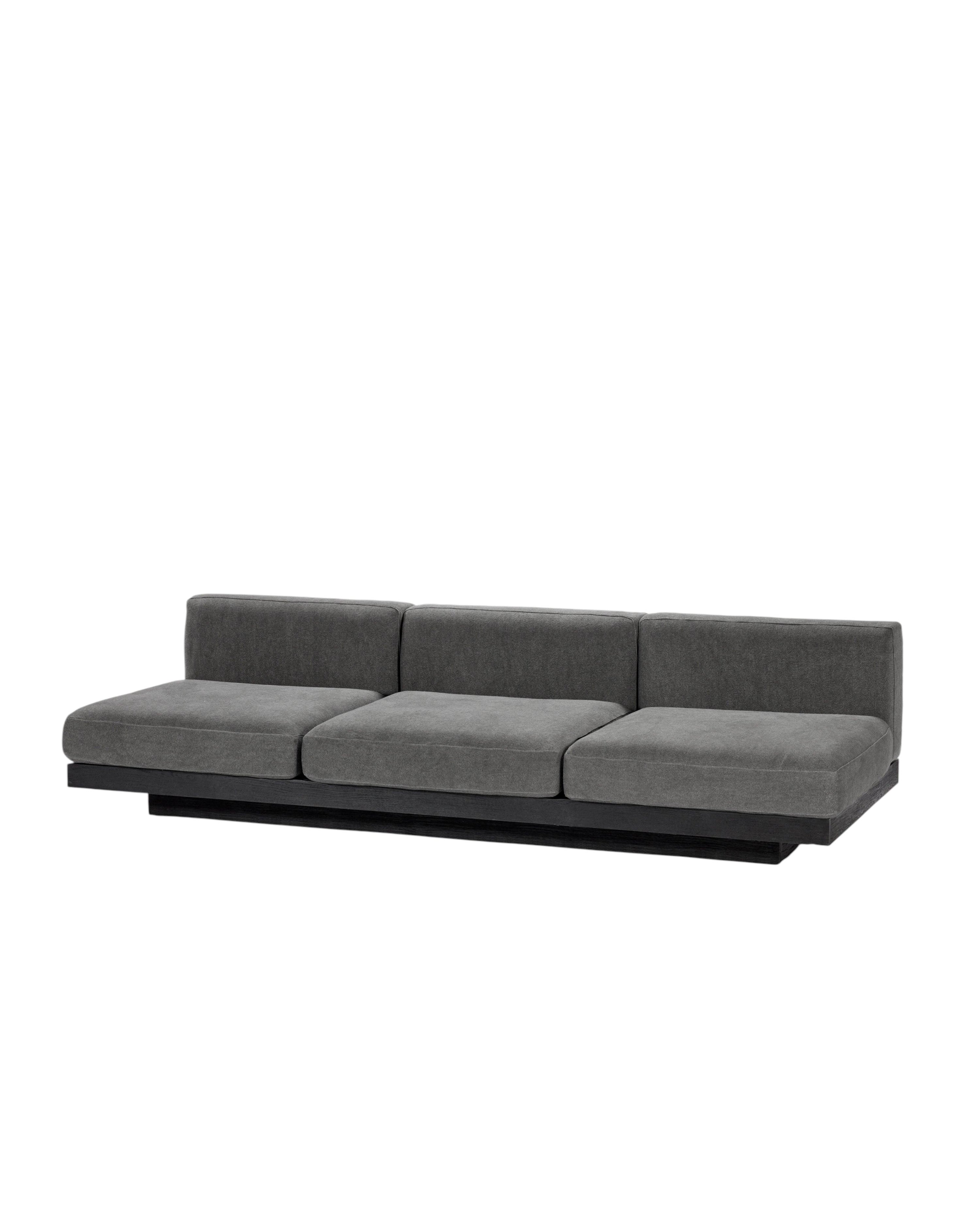 Bench Three Seater incl. Cushion Indoor Smoke – Black Rudolph