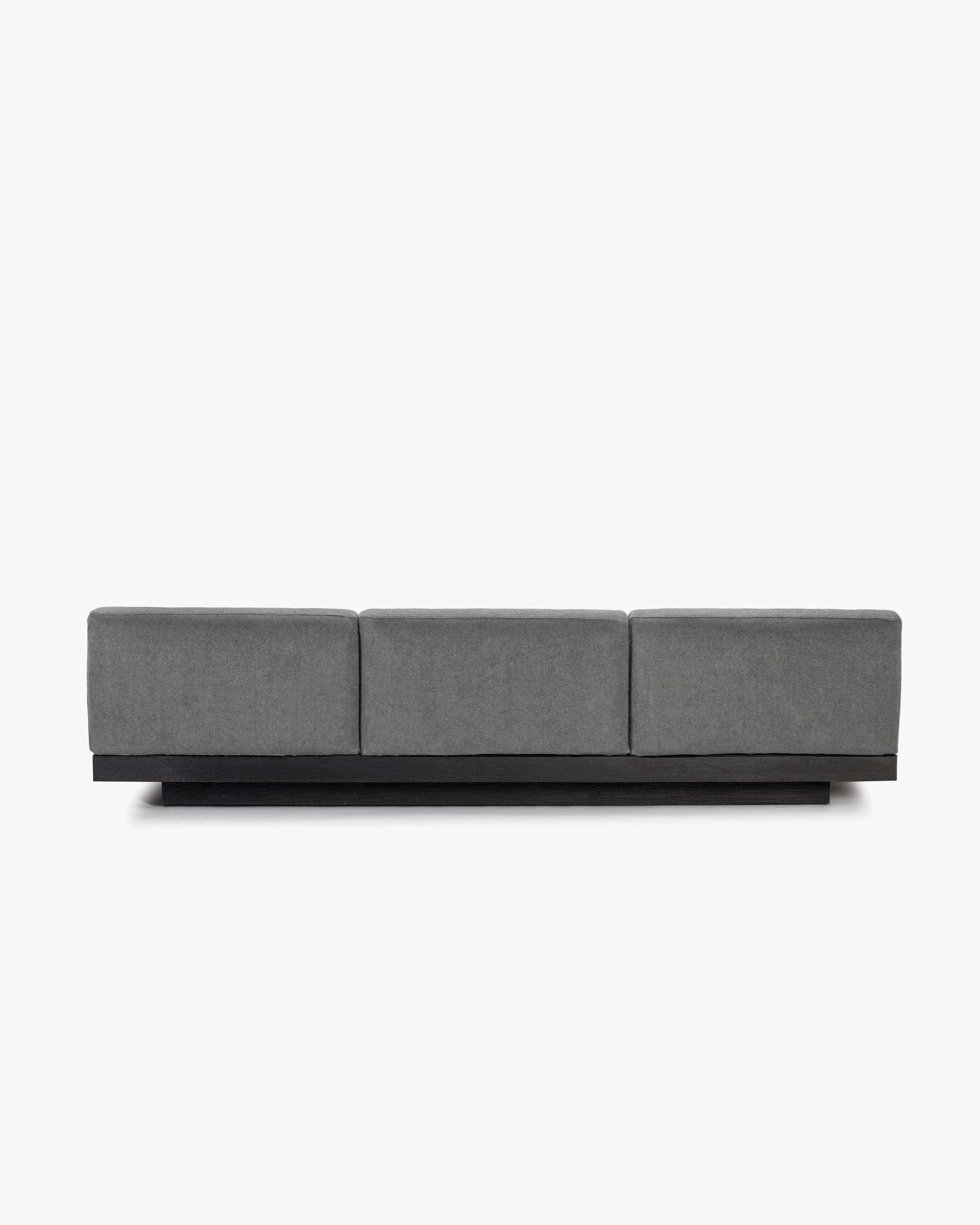 Bench Three Seater incl. Cushion Indoor Smoke – Black Rudolph