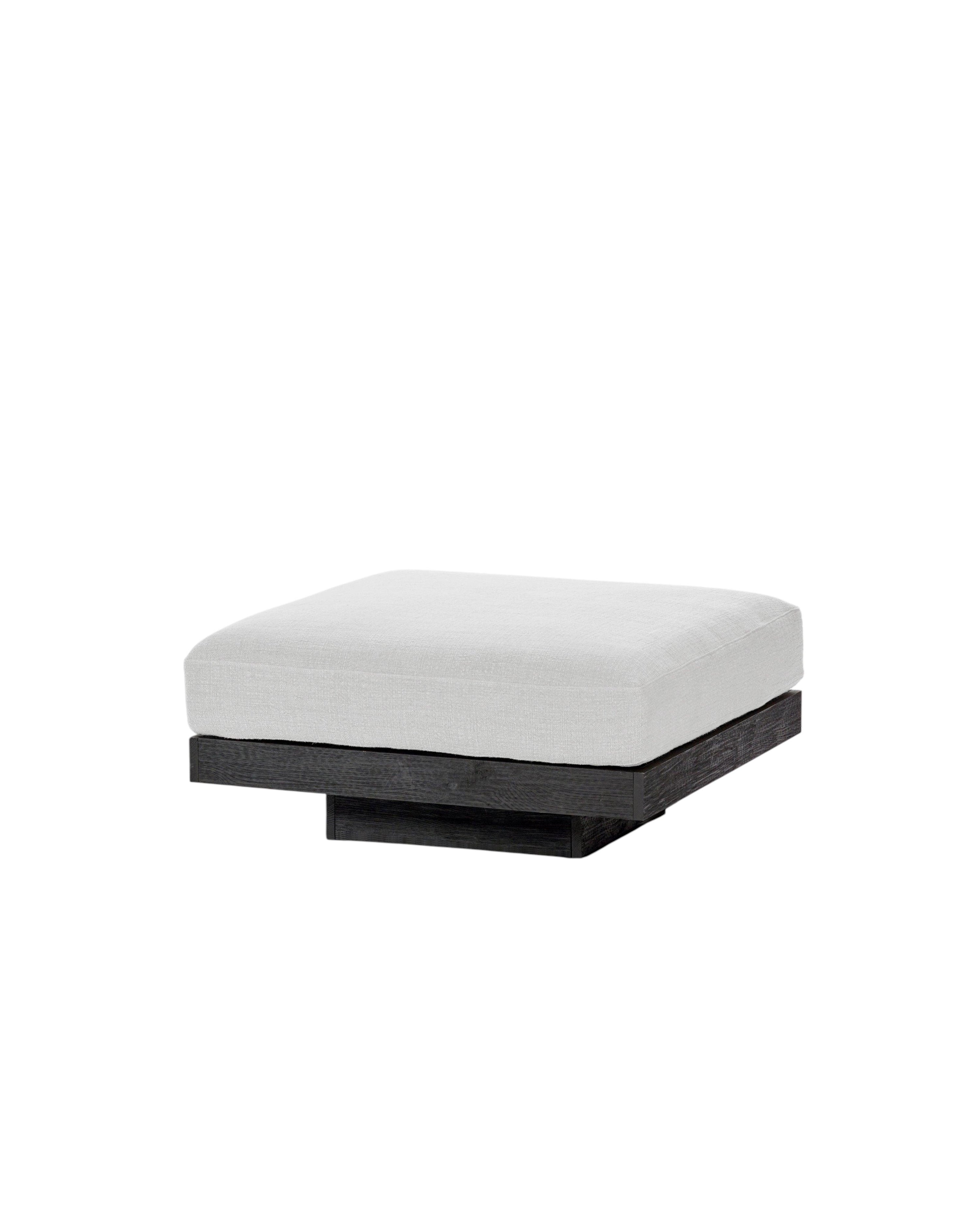 Ottoman incl. Cushion Indoor Off–White – Black Rudolph