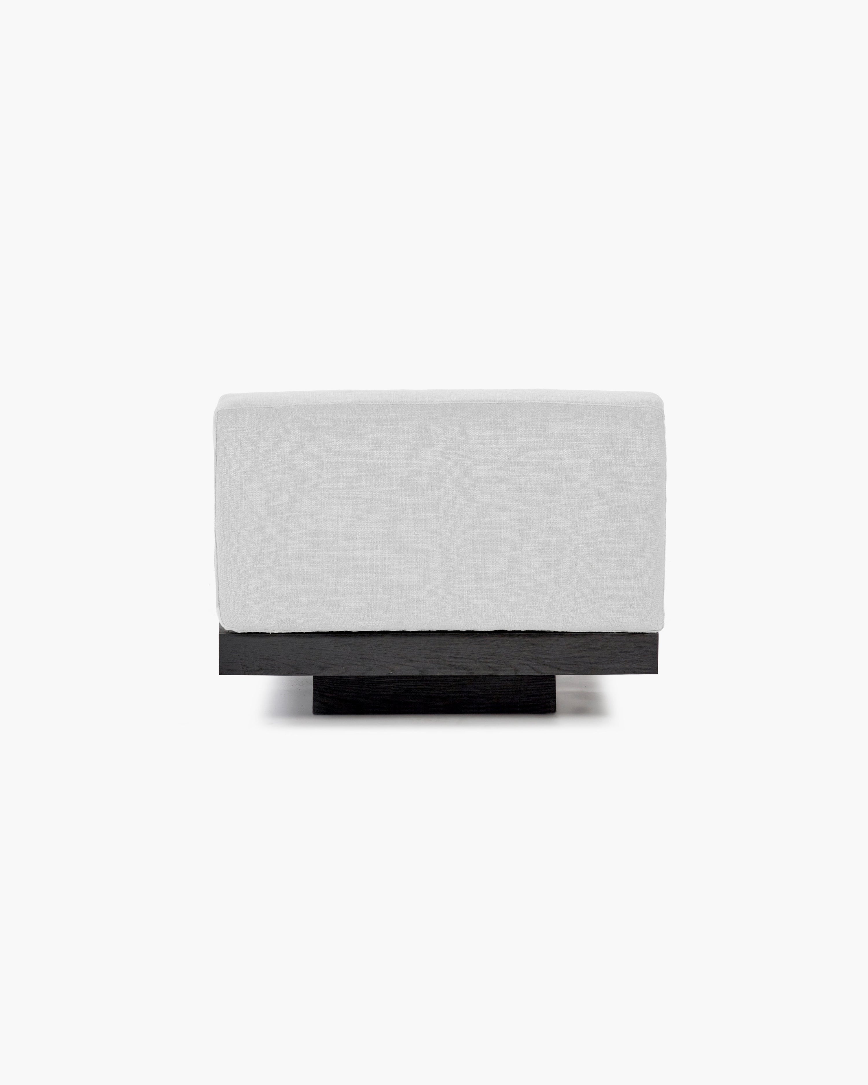 Bench One Seater incl. Cushion Indoor Off–White – Black Rudolph