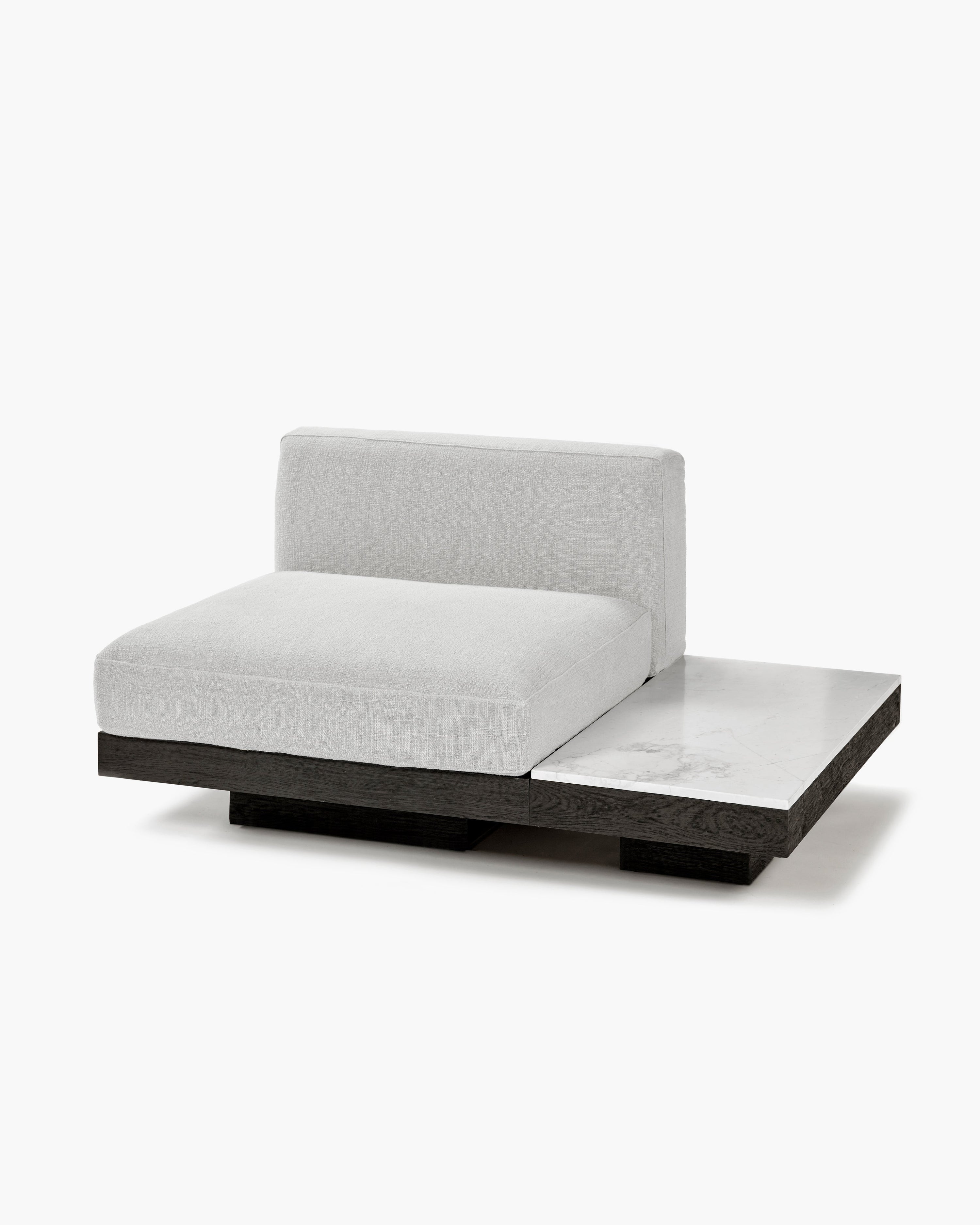 Bench One Seater incl. Cushion Indoor Off–White – Black Rudolph