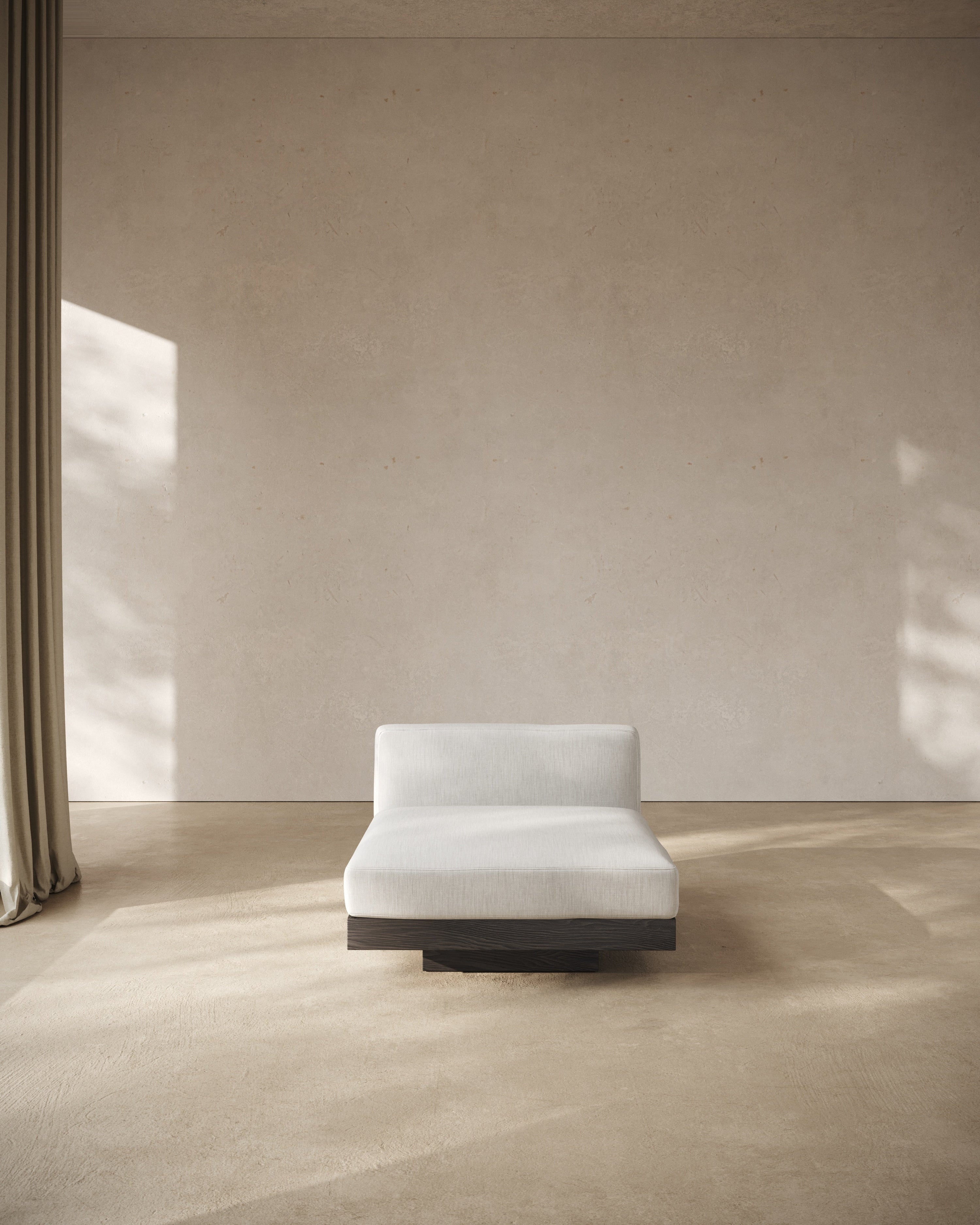 Bench One Seater incl. Cushion Indoor Off–White – Black Rudolph