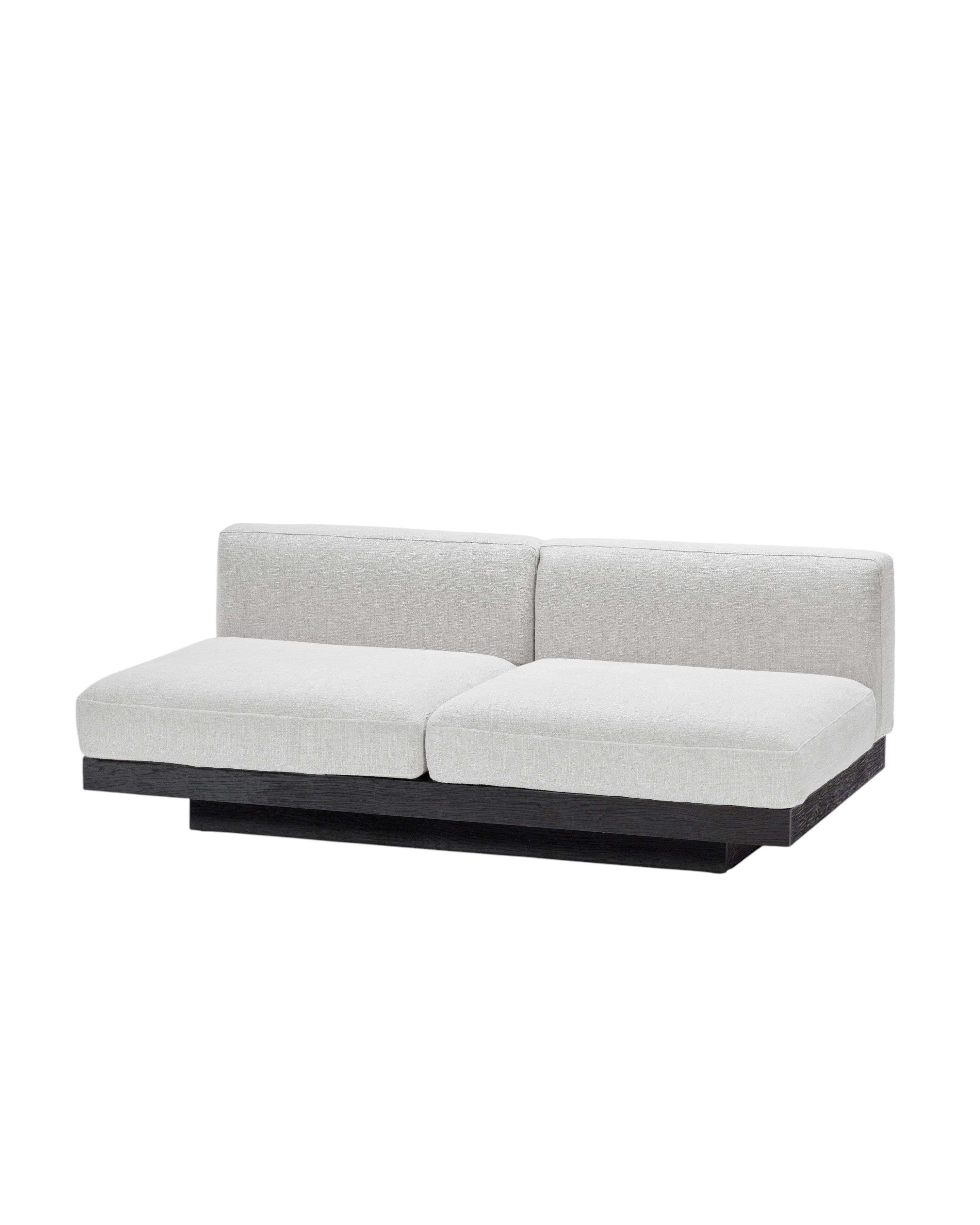 Bench Two Seater incl. Cushion Indoor Off–White – Black Rudolph