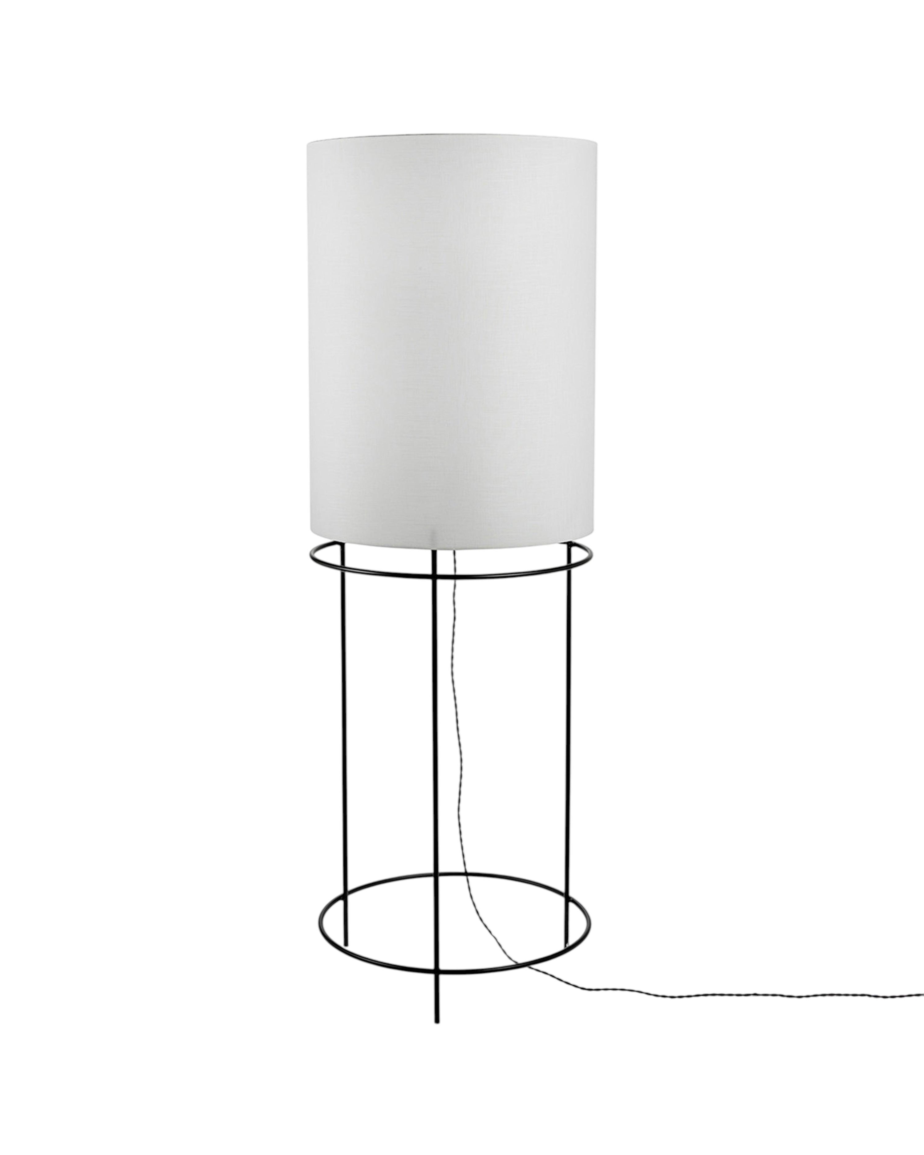 Floor Lamp Cylinder 03 Black – White