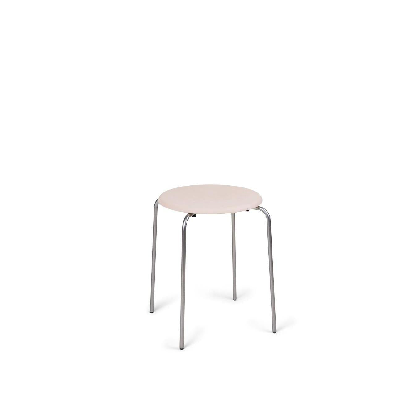 Petit Rond Stool – Stainless Steel / Natural Leather
