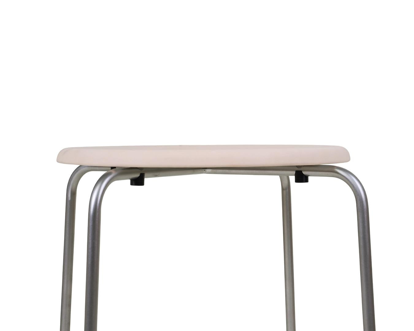 Petit Rond Stool – Stainless Steel / Natural Leather