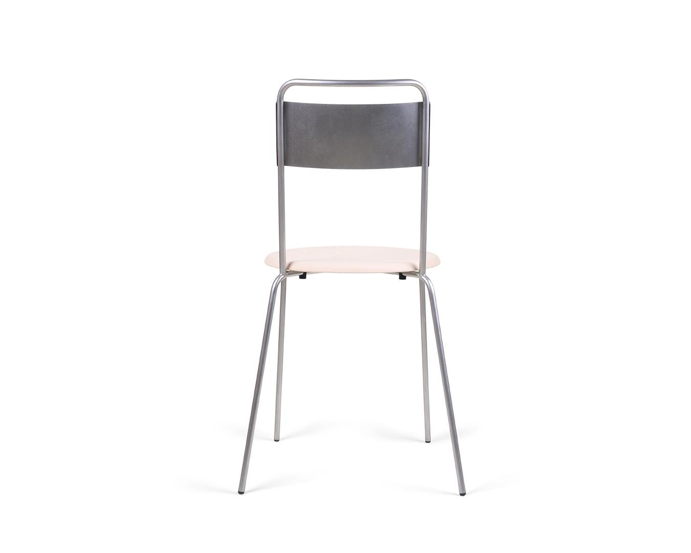 Petit Rond Chair – Stainless Steel / Natural Leather