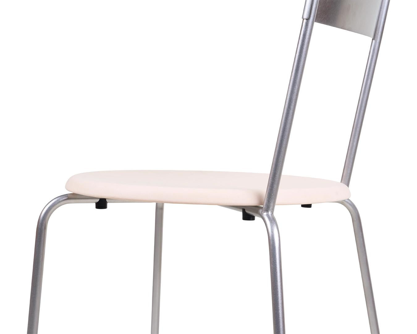Petit Rond Chair – Stainless Steel / Natural Leather