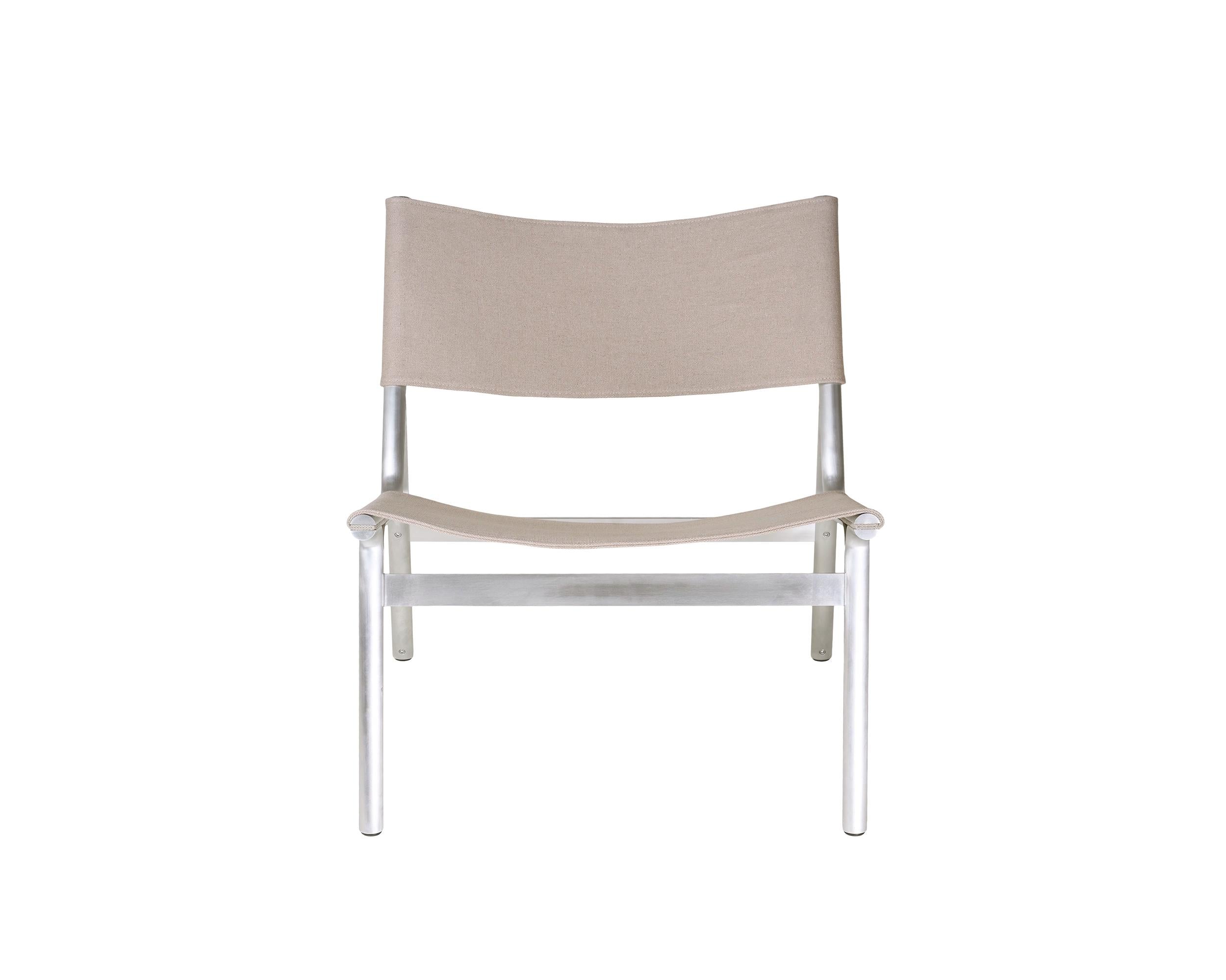Union Easy Chair – Aluminum / Sandstone Linen