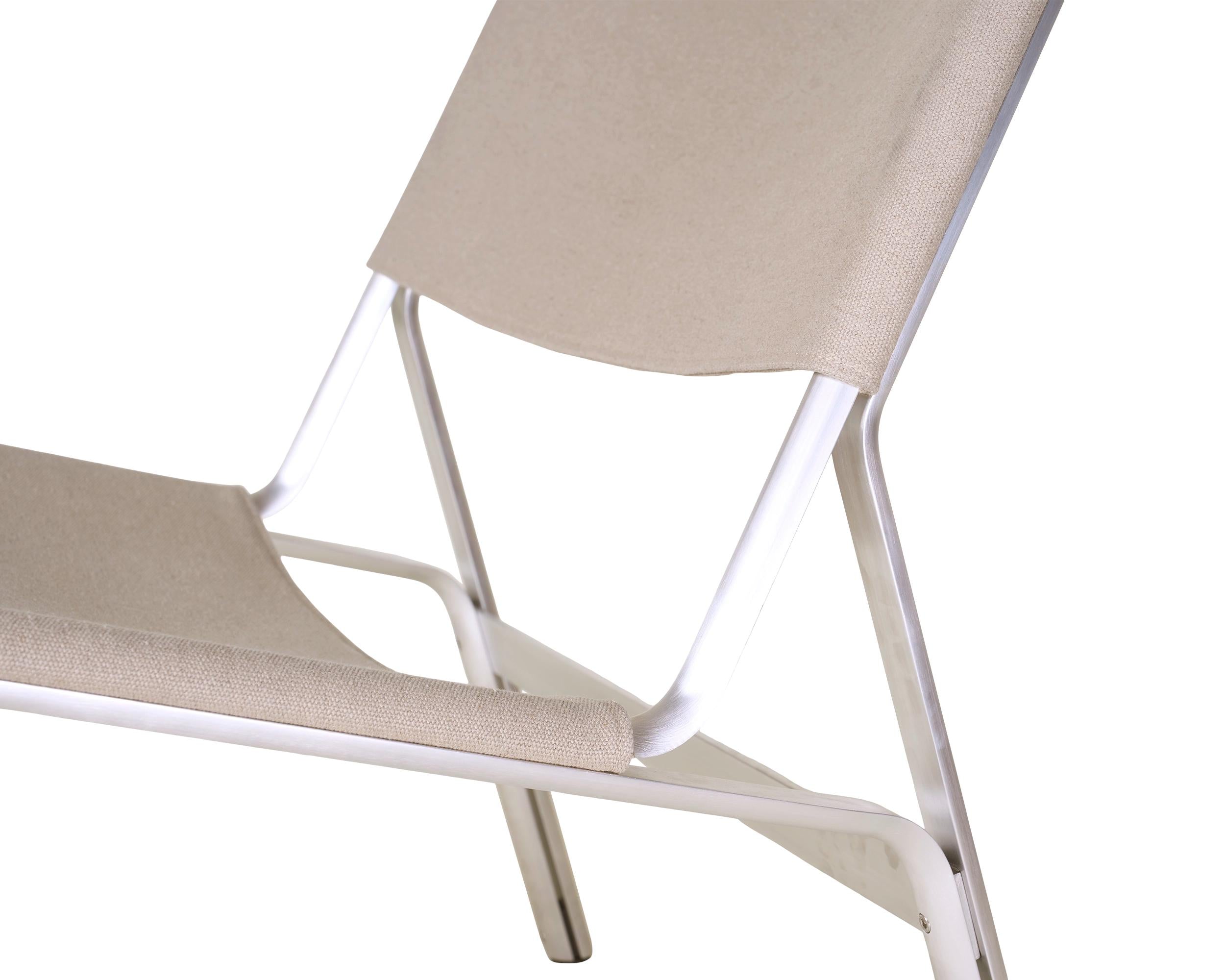 Union Easy Chair – Aluminum / Sandstone Linen