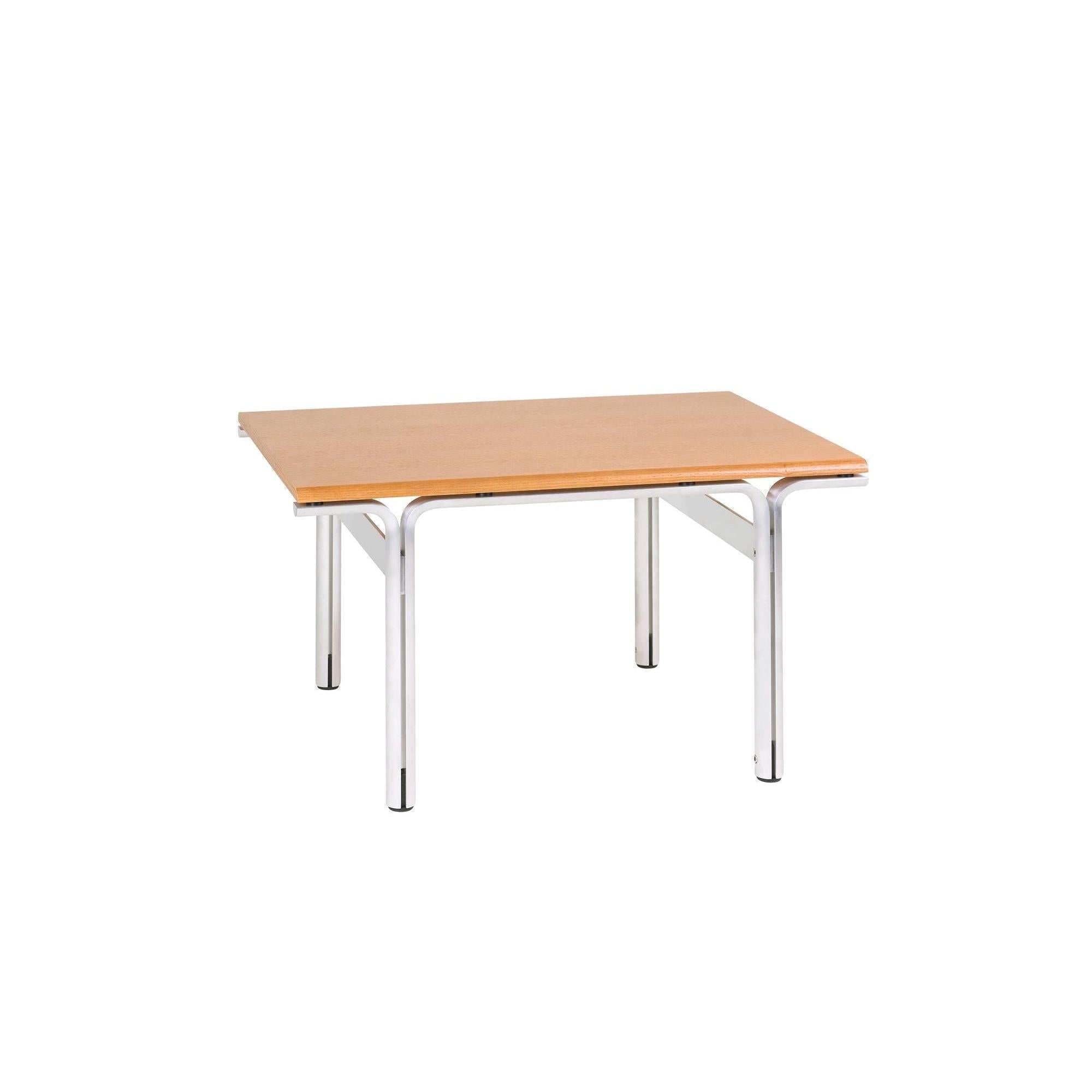 Union Side Table – Aluminum / Warm Brown Ash