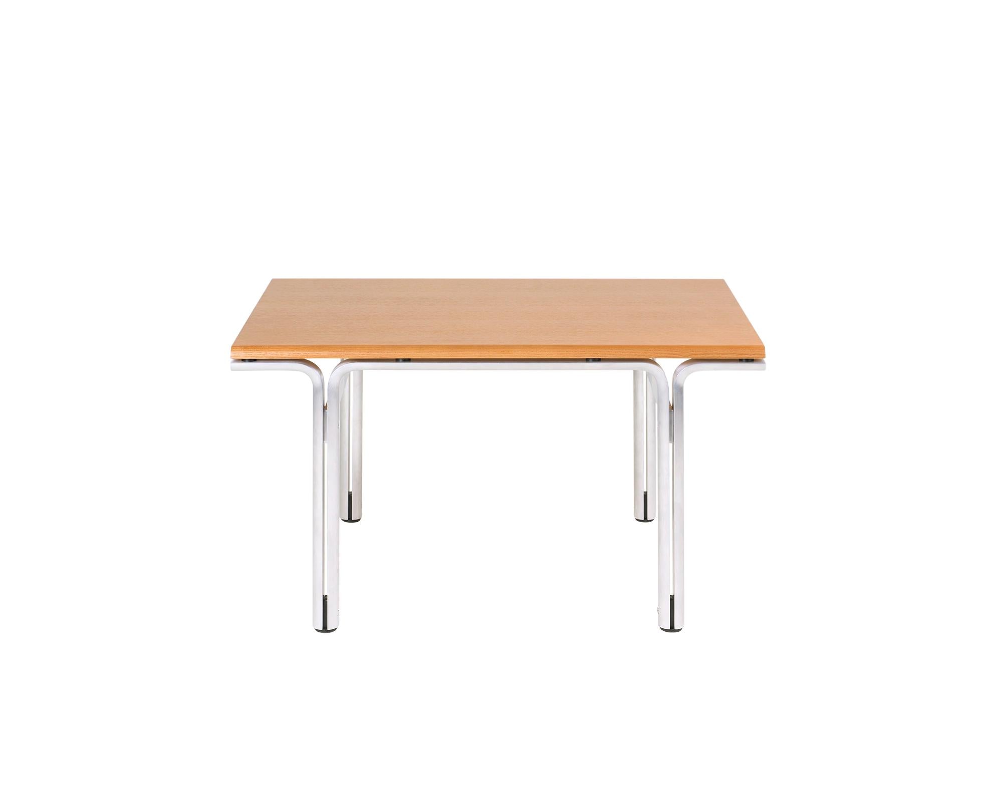 Union Side Table – Aluminum / Warm Brown Ash