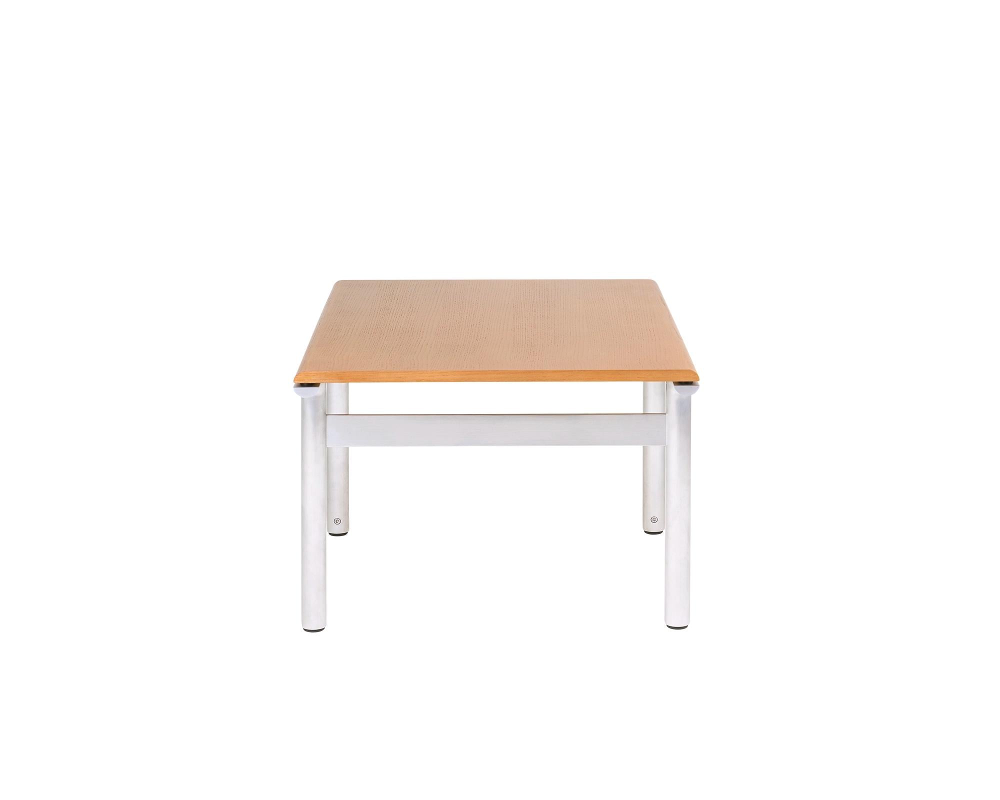 Union Side Table – Aluminum / Warm Brown Ash