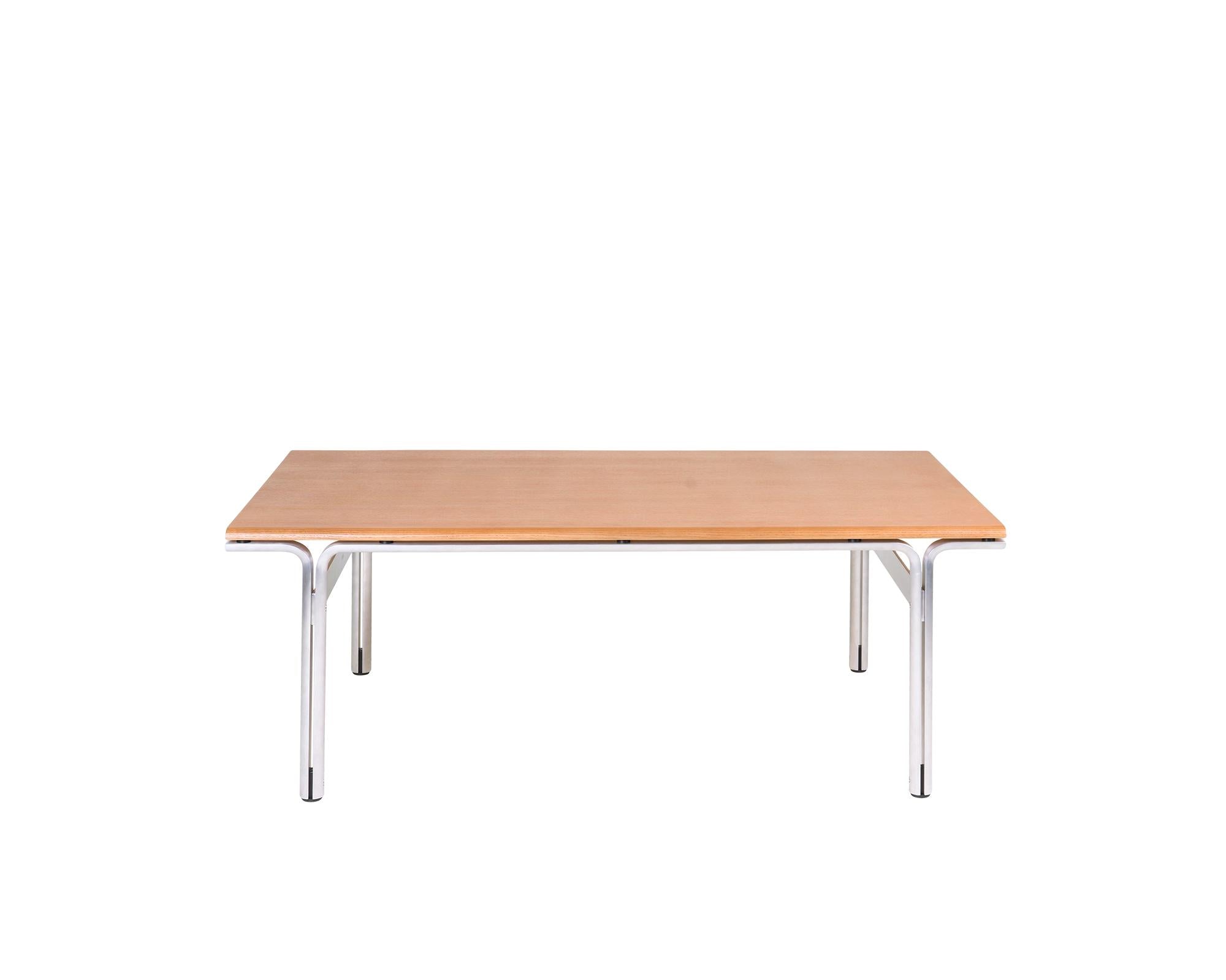 Union Coffee Table – Aluminum / Warm Brown Ash