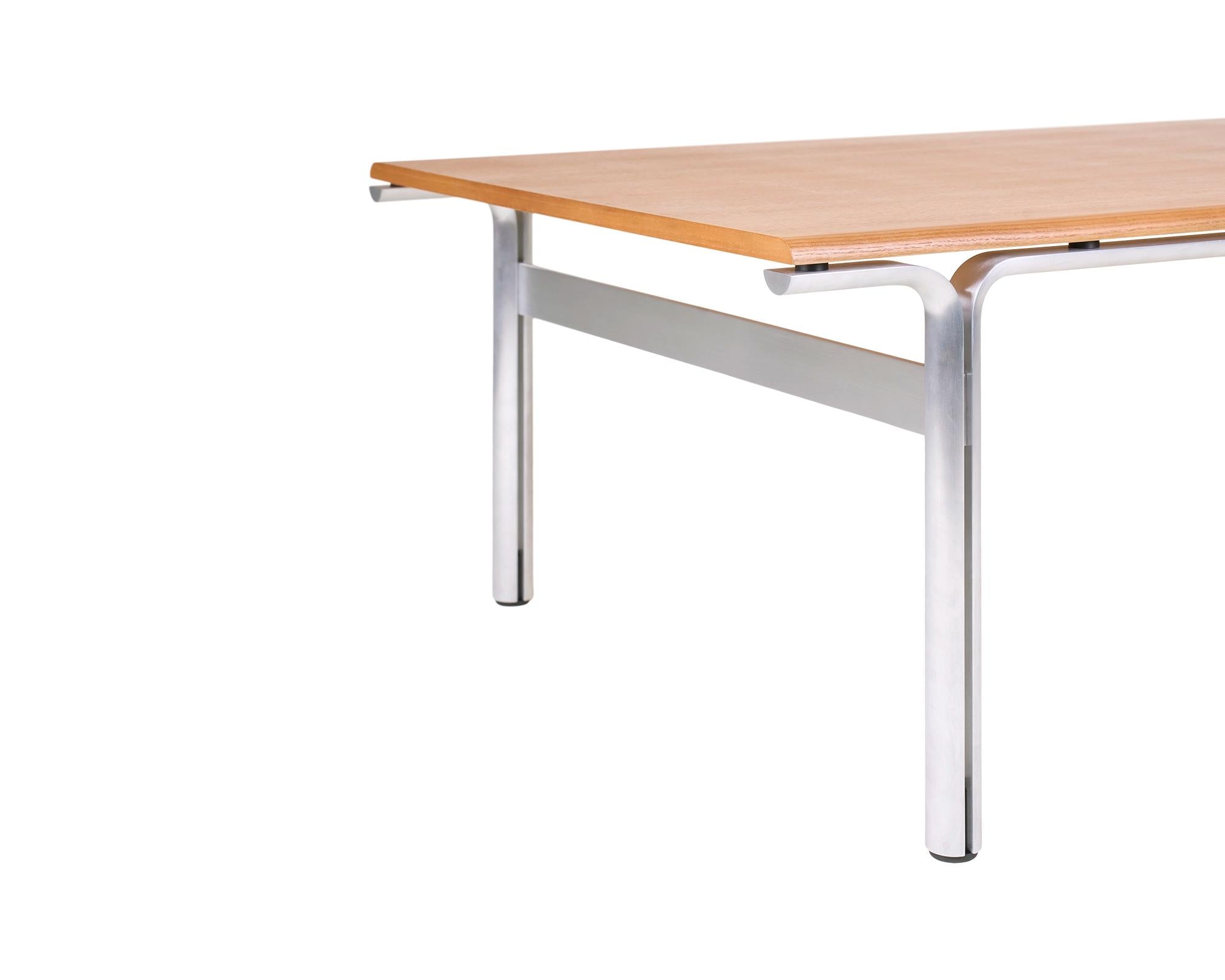 Union Coffee Table – Aluminum / Warm Brown Ash