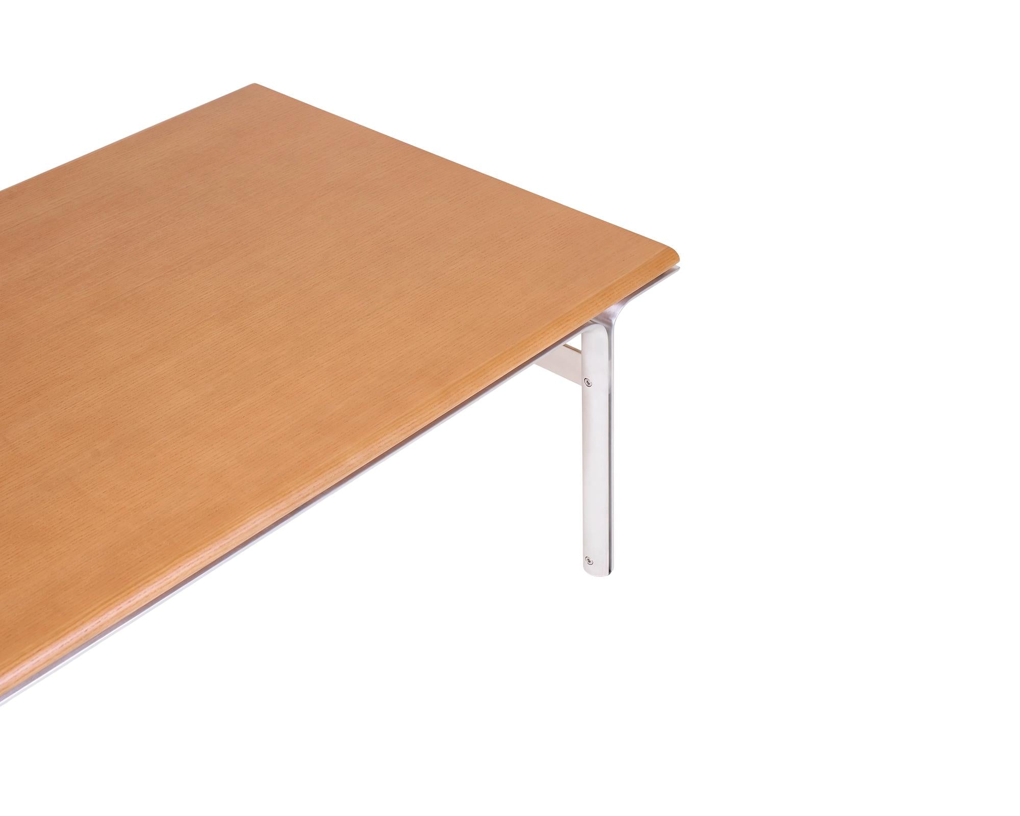 Union Coffee Table – Aluminum / Warm Brown Ash