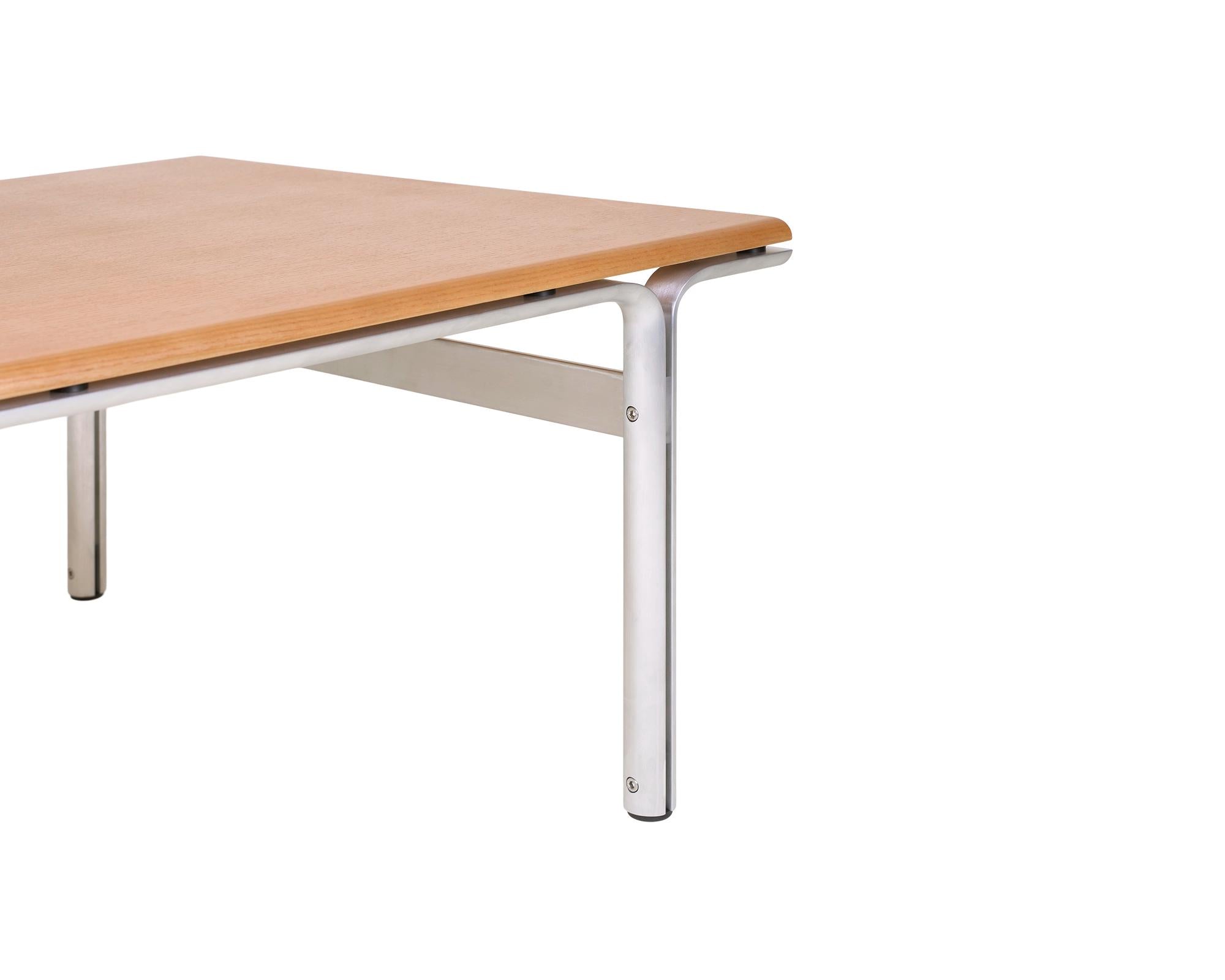 Union Coffee Table – Aluminum / Warm Brown Ash