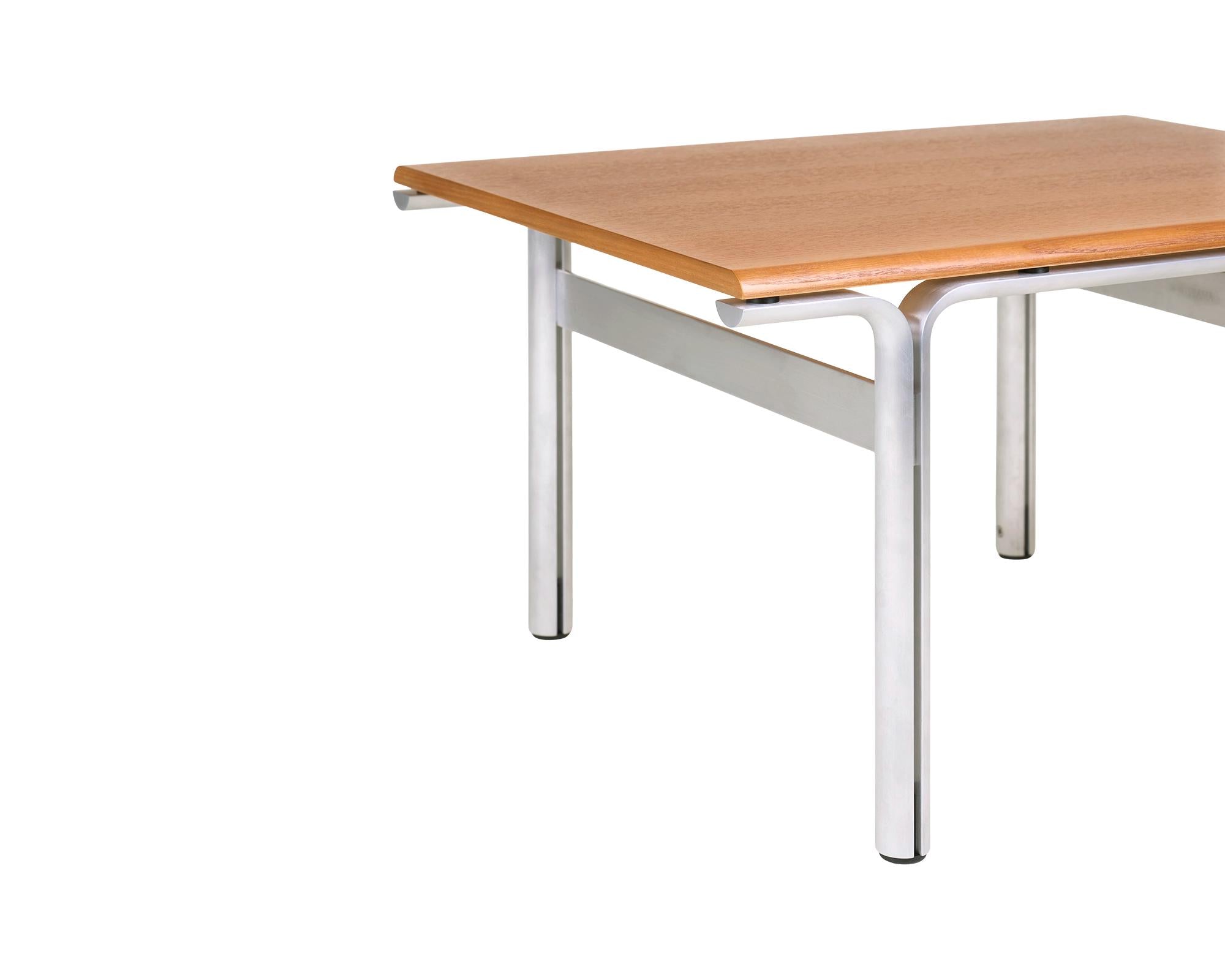 Union Side Table – Aluminum / Warm Brown Ash