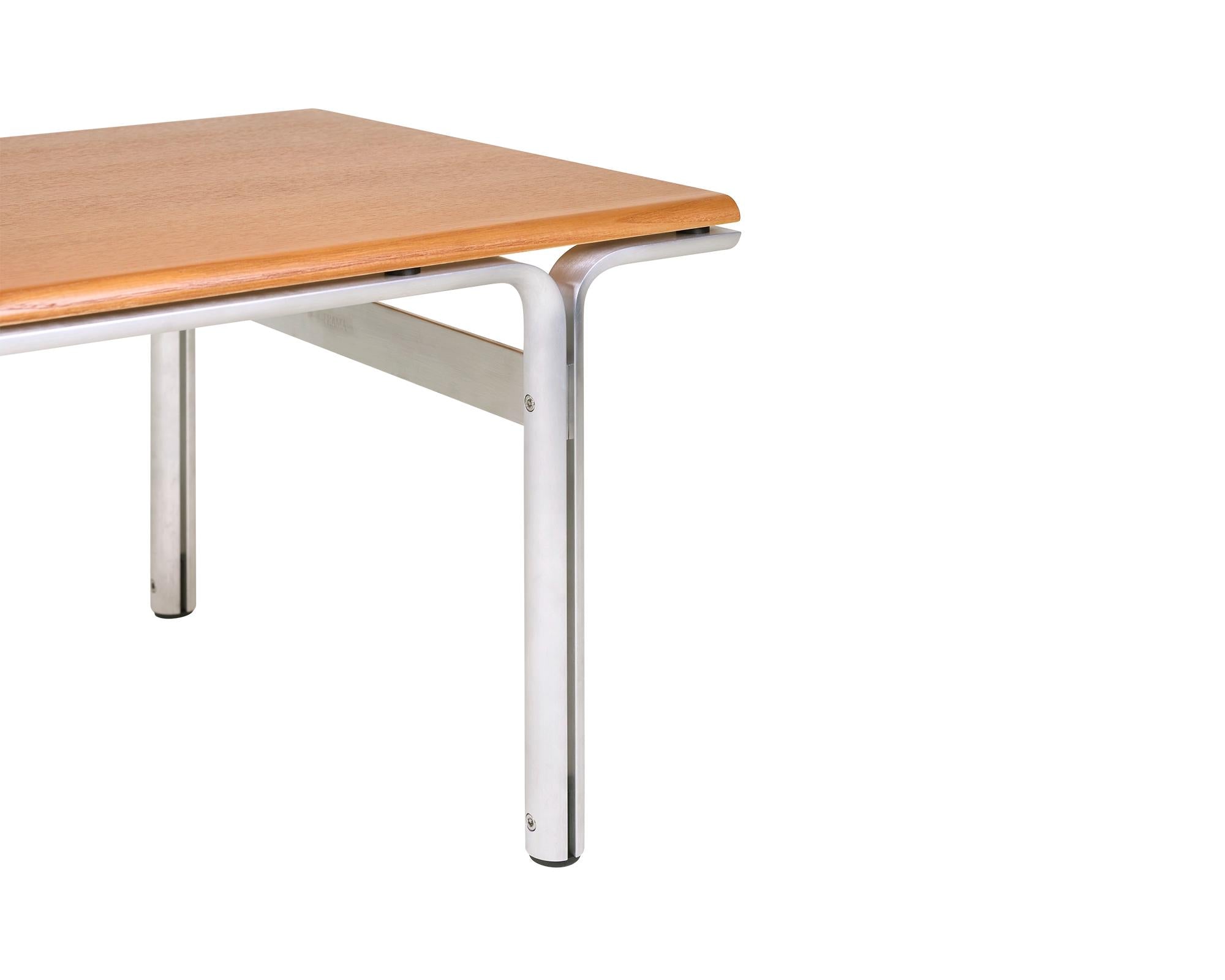 Union Side Table – Aluminum / Warm Brown Ash