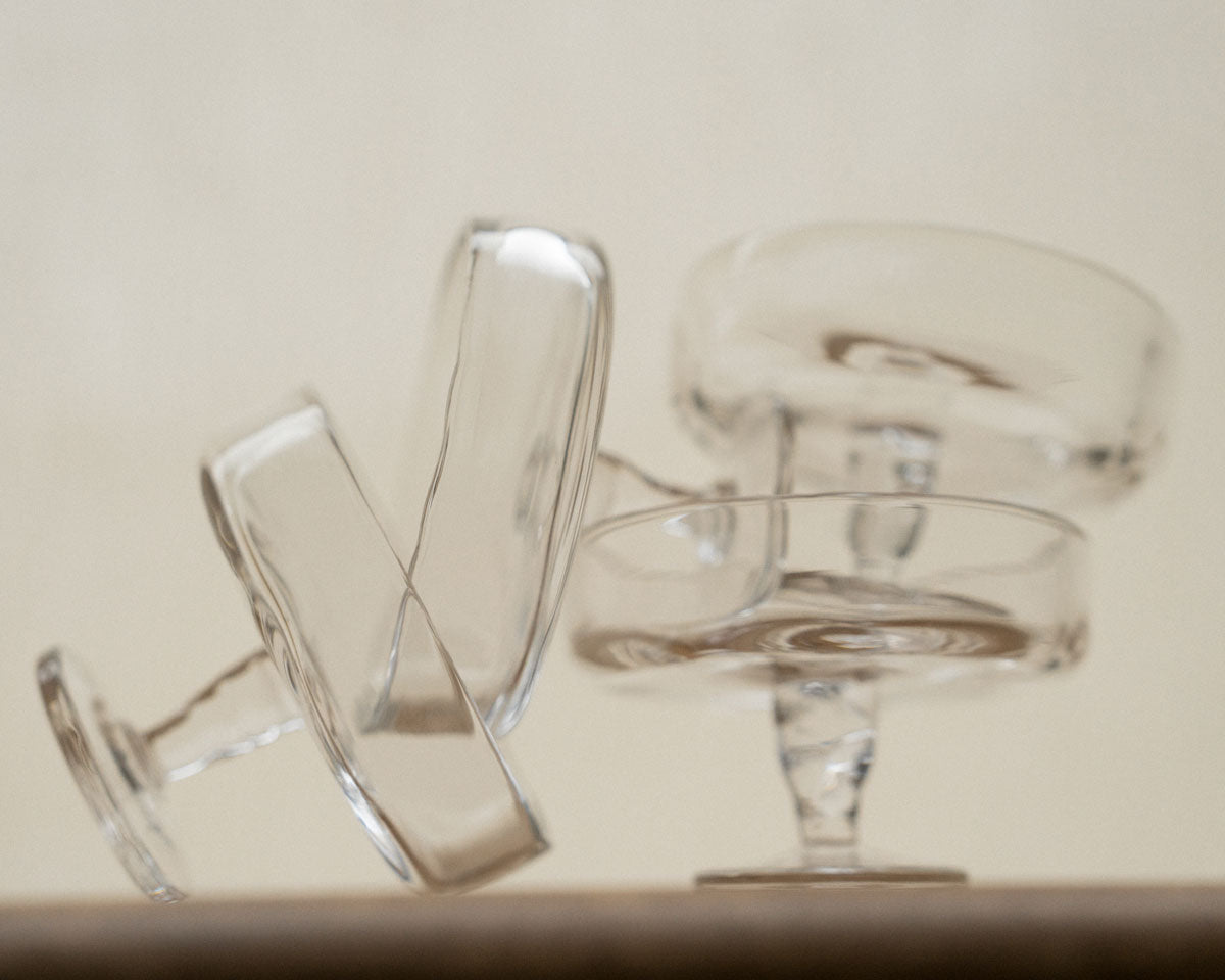 0405 Stem Glass Set of Two – Clear – Wide