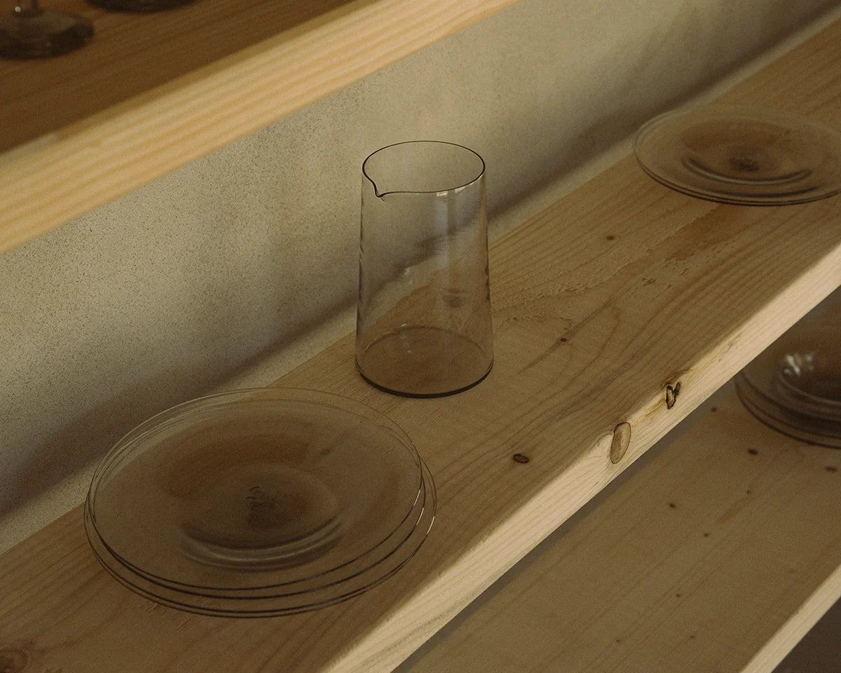 Isle Glass Pitcher – Light Smoke