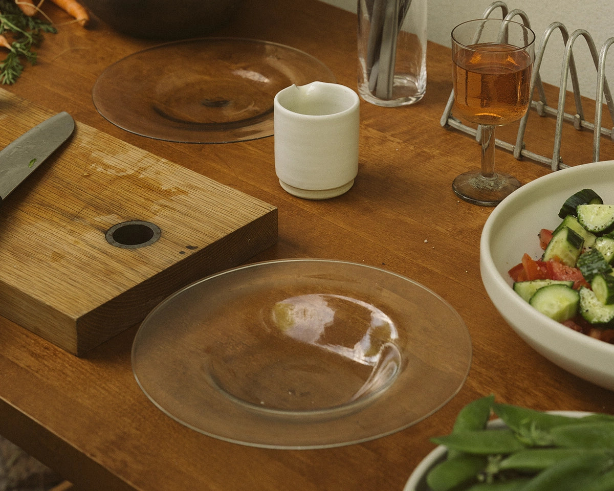 Isle Glass Shallow Bowl Set of Two – Light Smoke