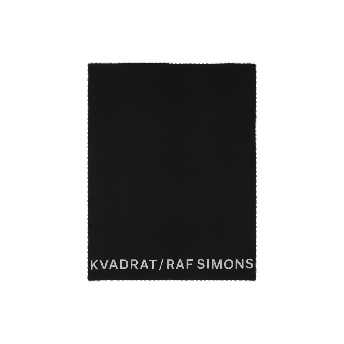 Double Face Wool Throw with Logo - Black/Off White - Decken - Kvadrat/Raf Simons