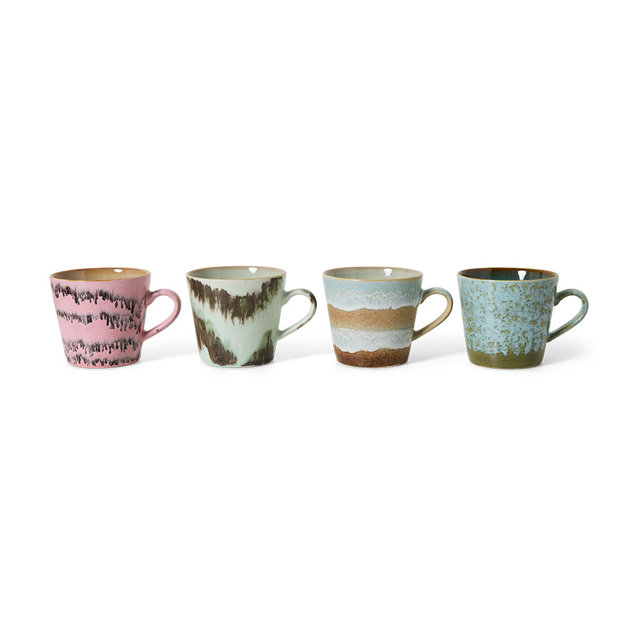 70s Ceramics – Cappuccino Tassen, Dada (4-Set)