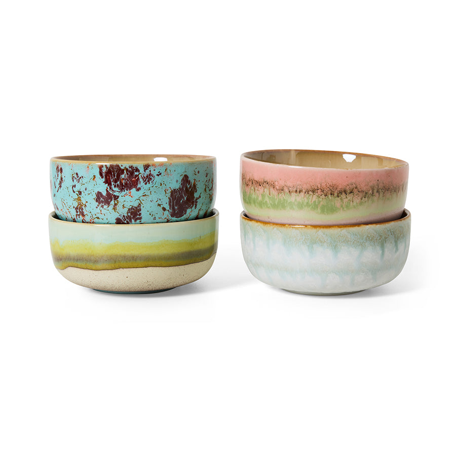 70s Ceramics – Dessert Bowls, Impression (set of 4)