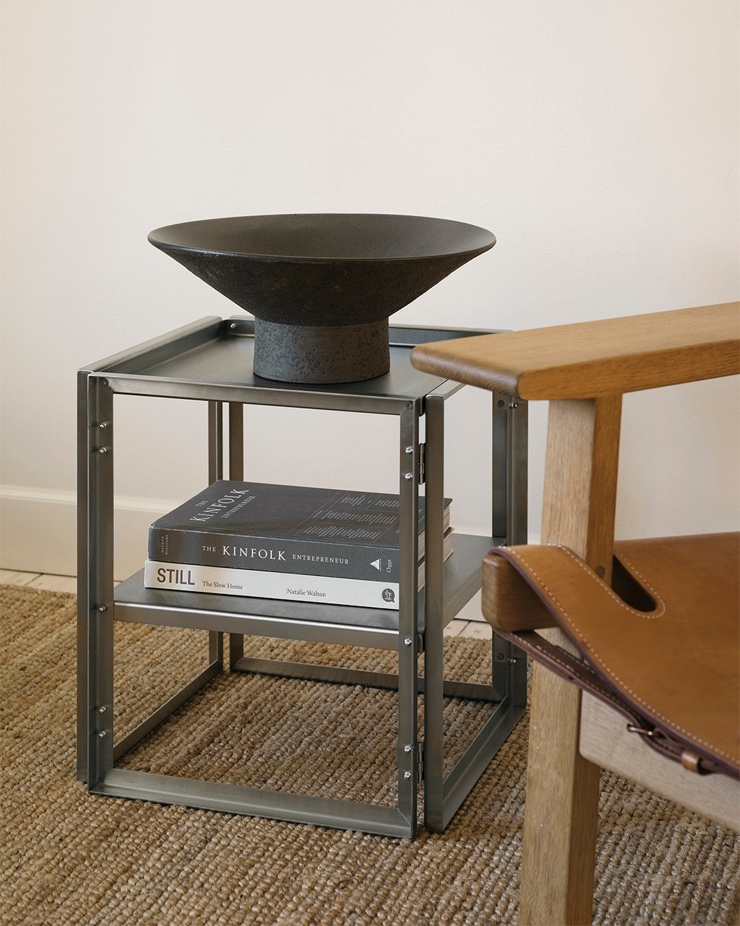 Foldable Side Table Brushed