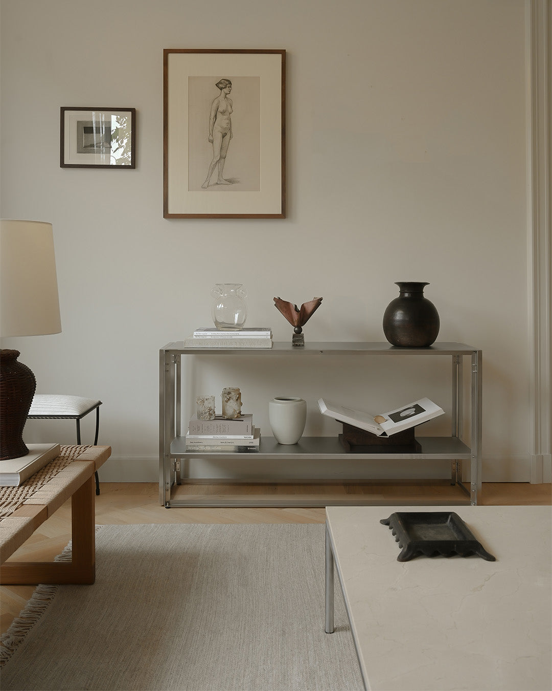 Foldable Console Table Brushed