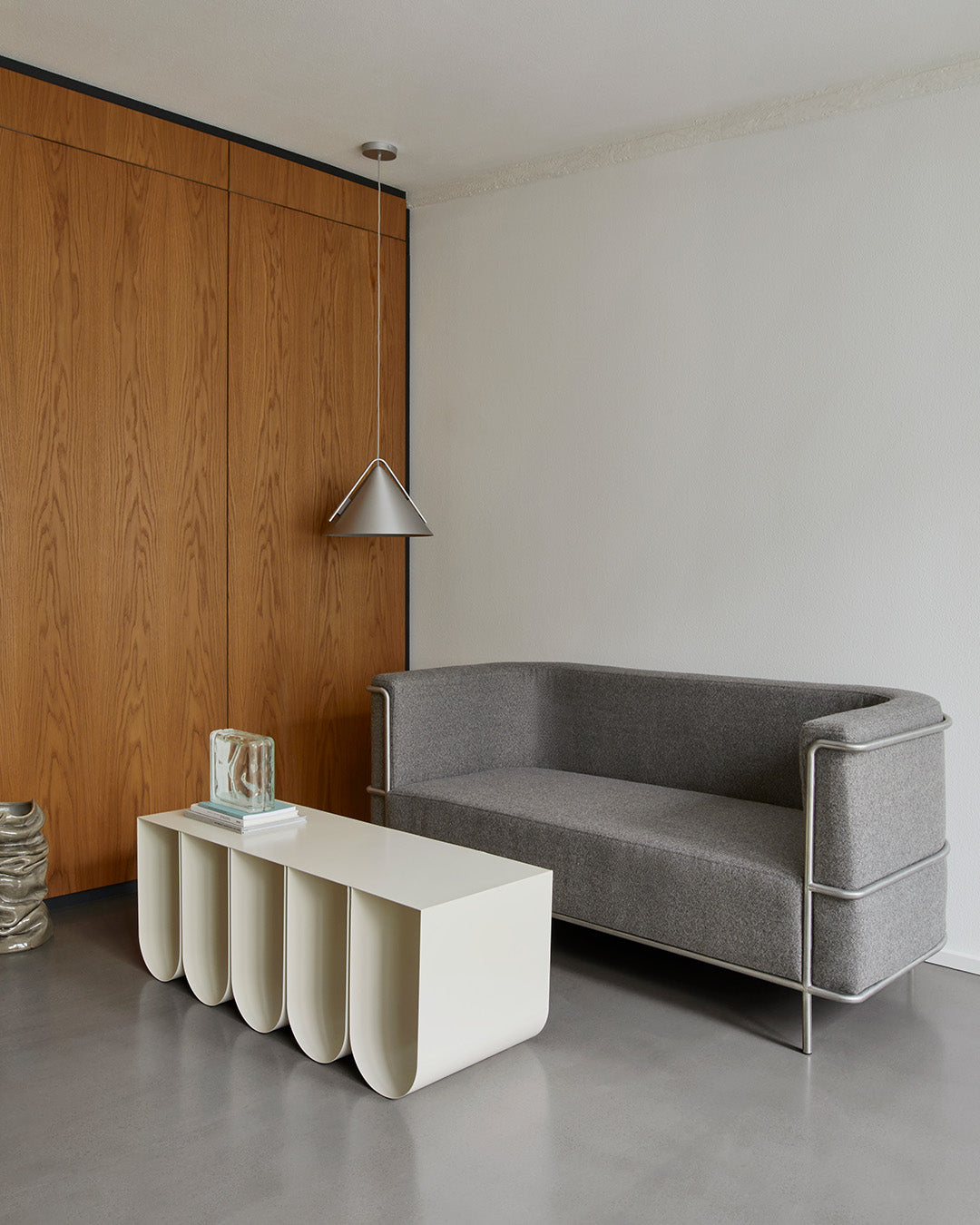 Curved Bench Beige