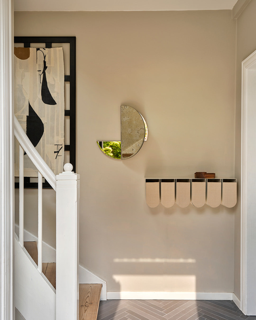 Curved Wall Shelf Beige