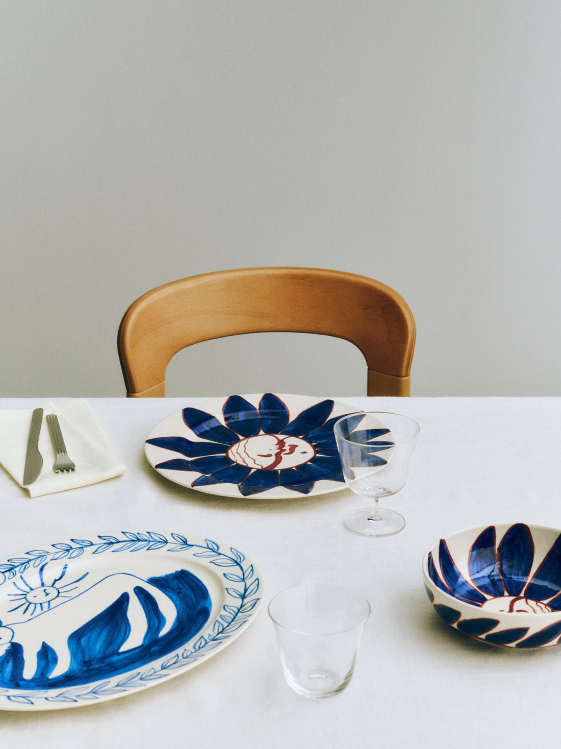 La Pittura Teller Ø28,5cm - Deep Blue Flower